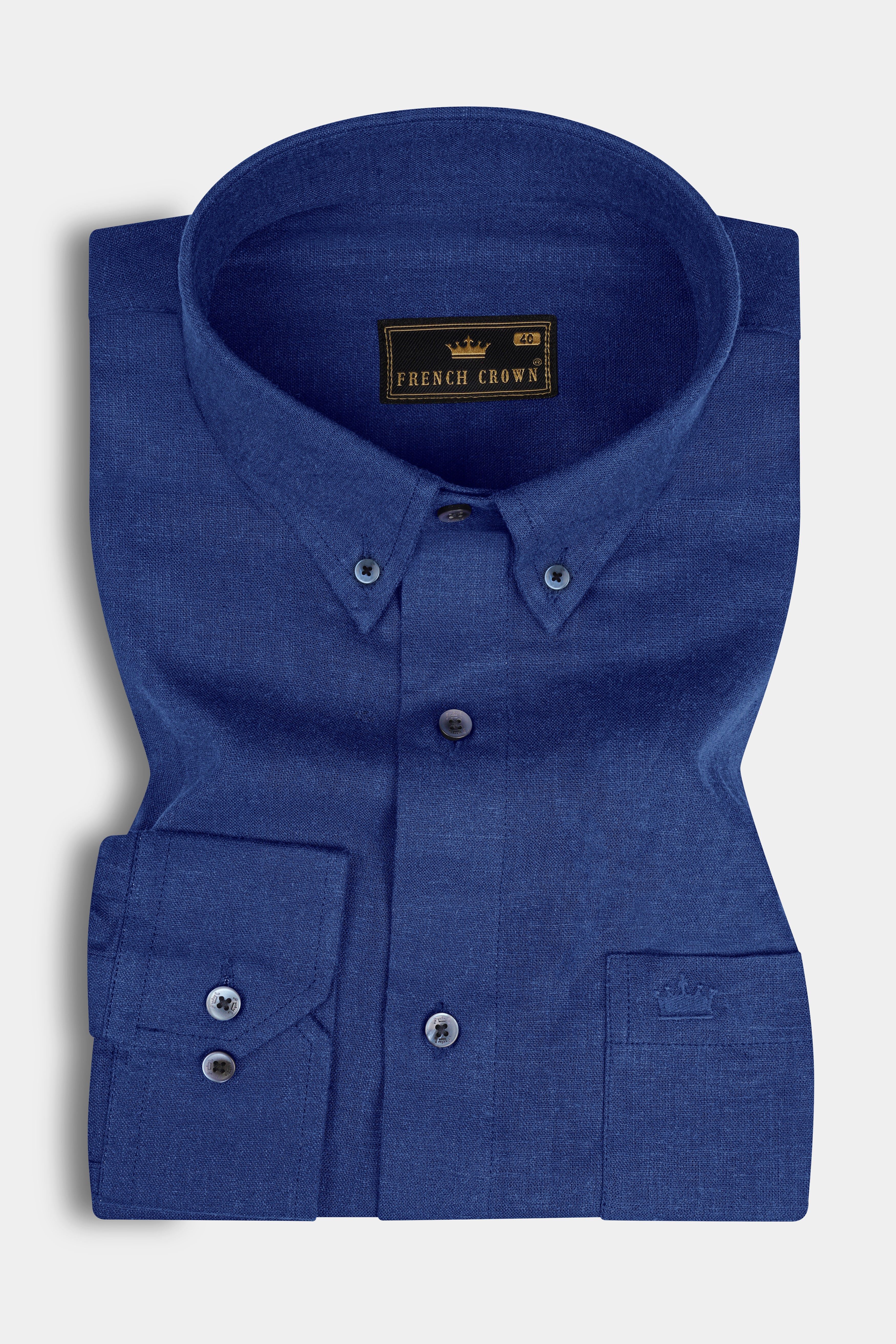 Rhino Blue Luxurious Linen Shirt