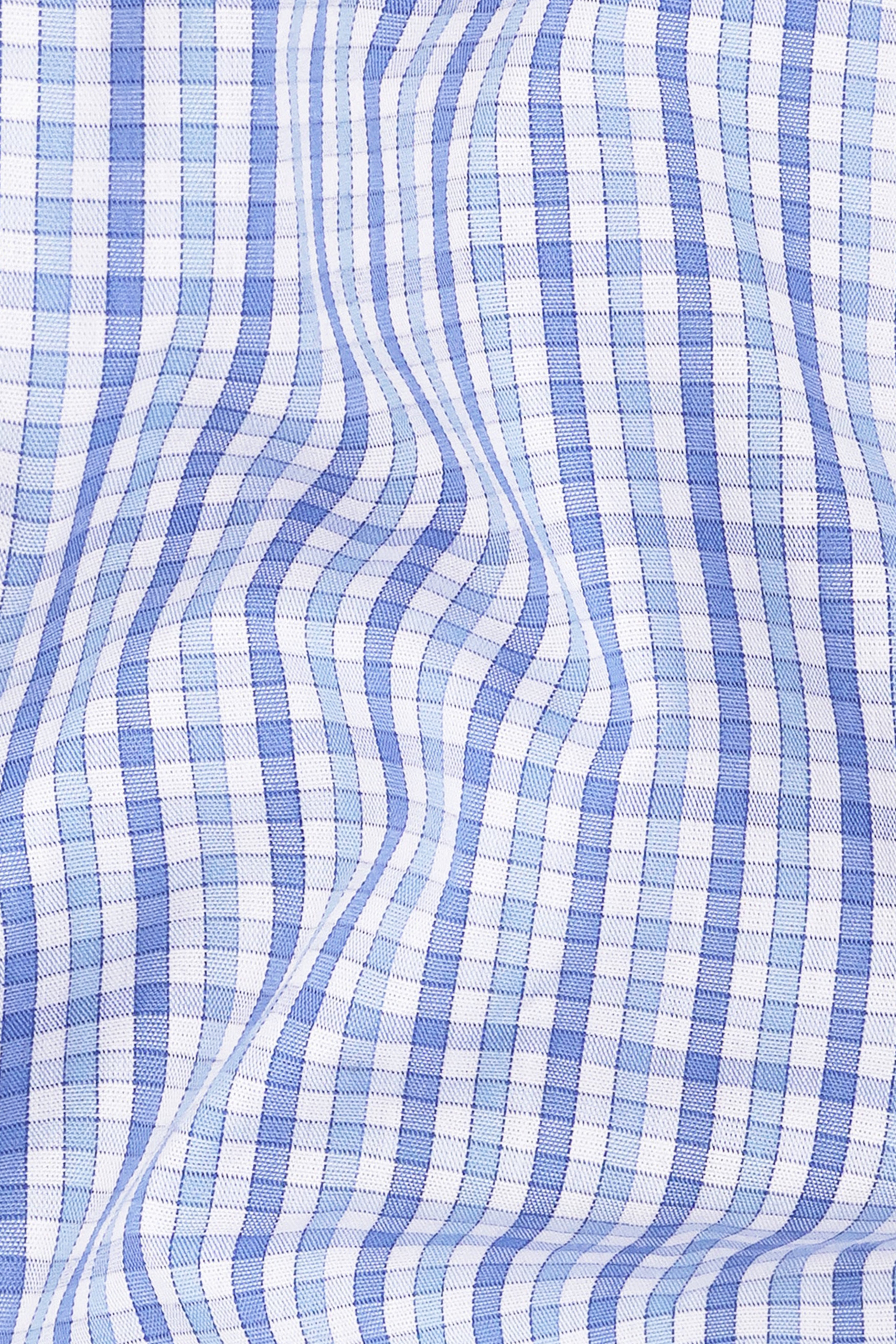 Portage Blue Checkered Premium Cotton Shirt