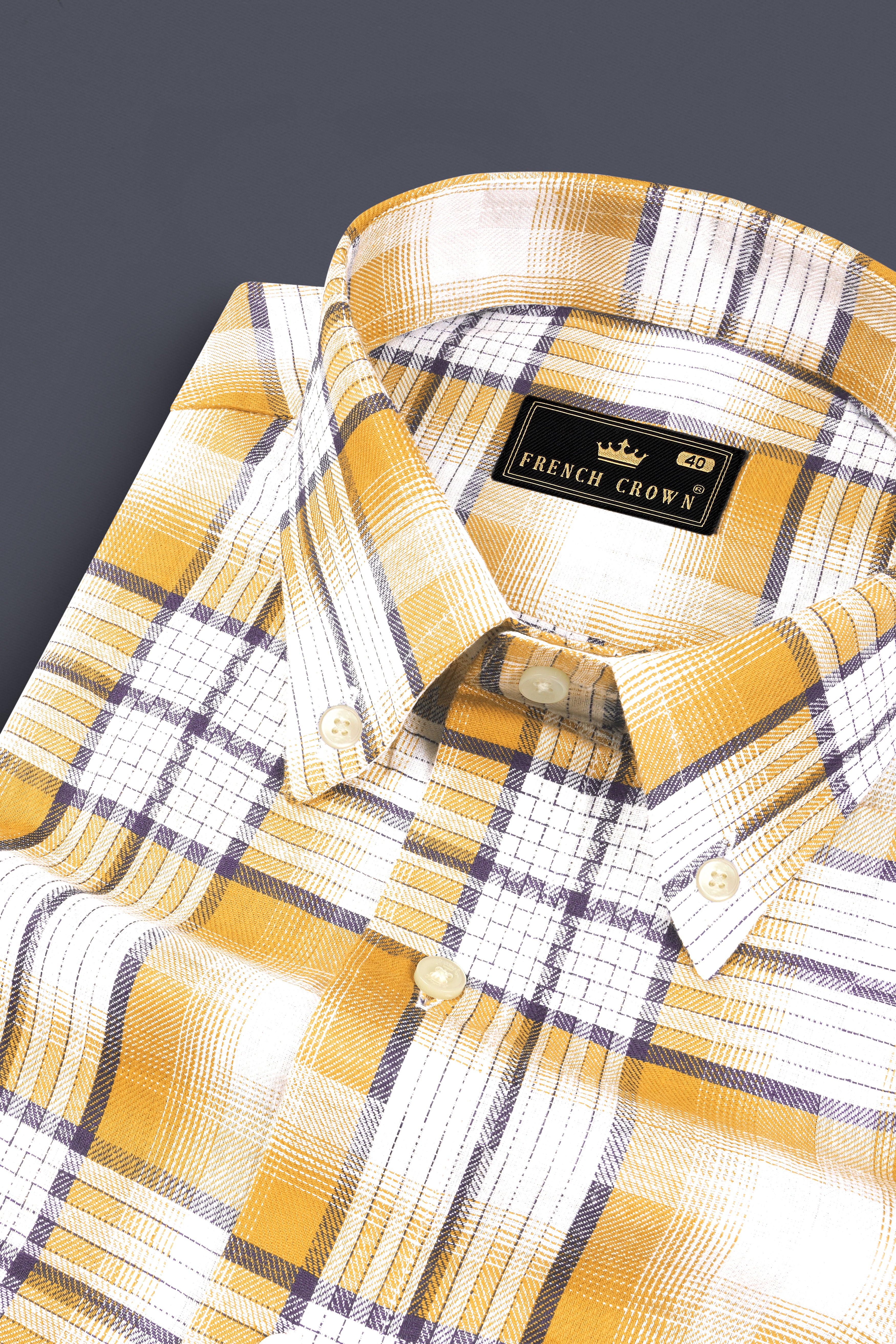 Minsk Brown Twill Plaid Premium Cotton Shirt