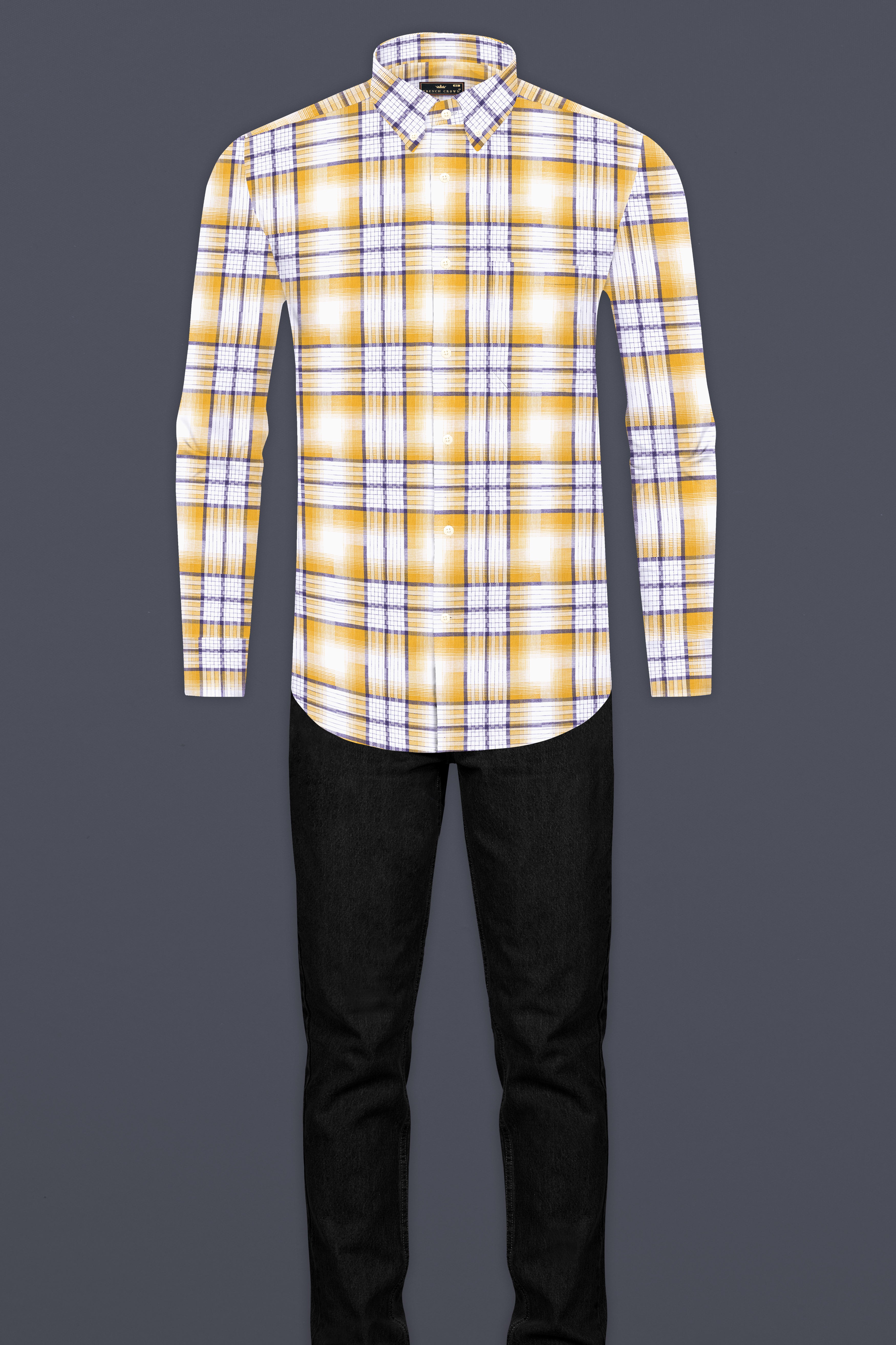 Minsk Brown Twill Plaid Premium Cotton Shirt