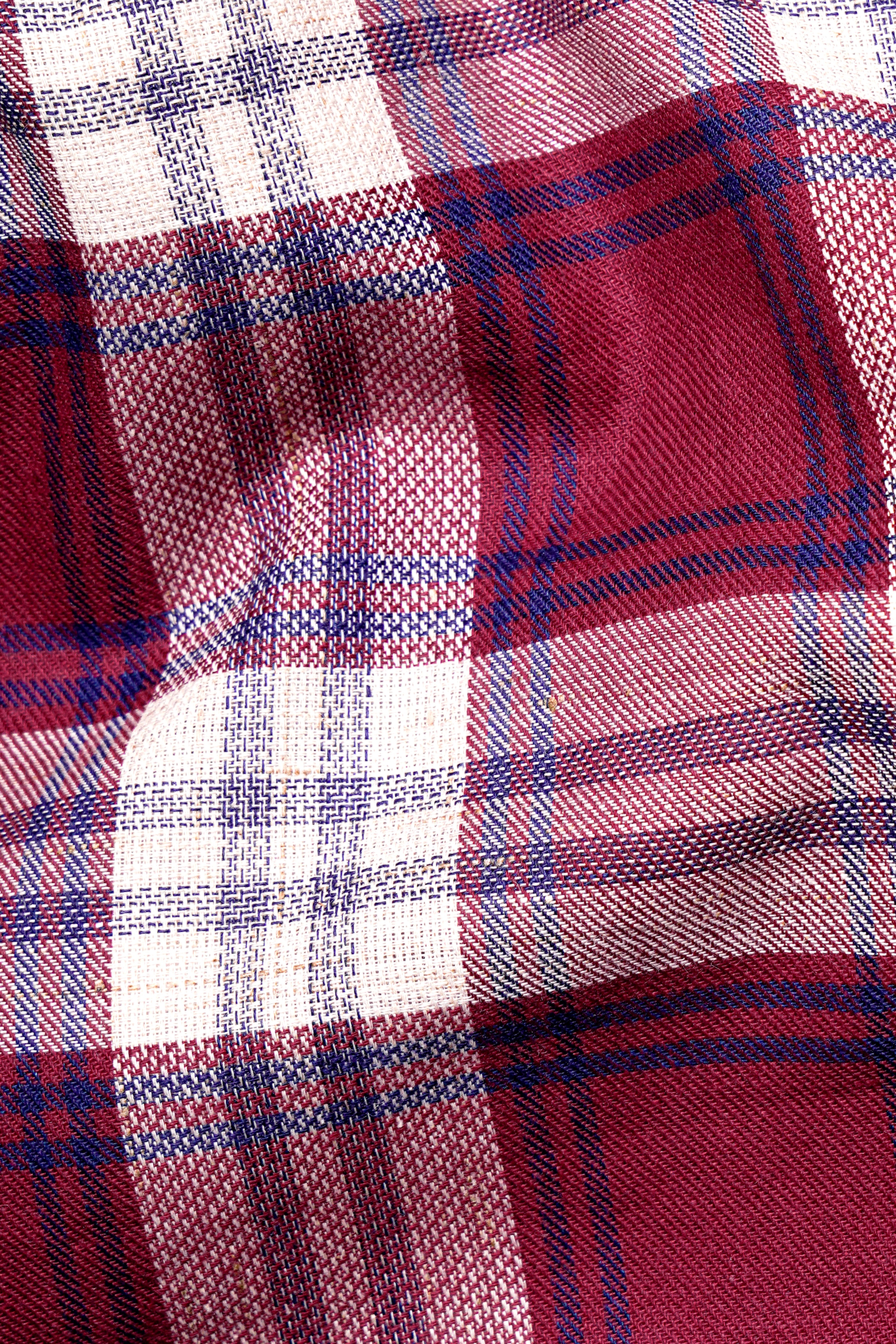 Shiraz Red and Pot Pourri Twill Plaid Premium Cotton Shirt