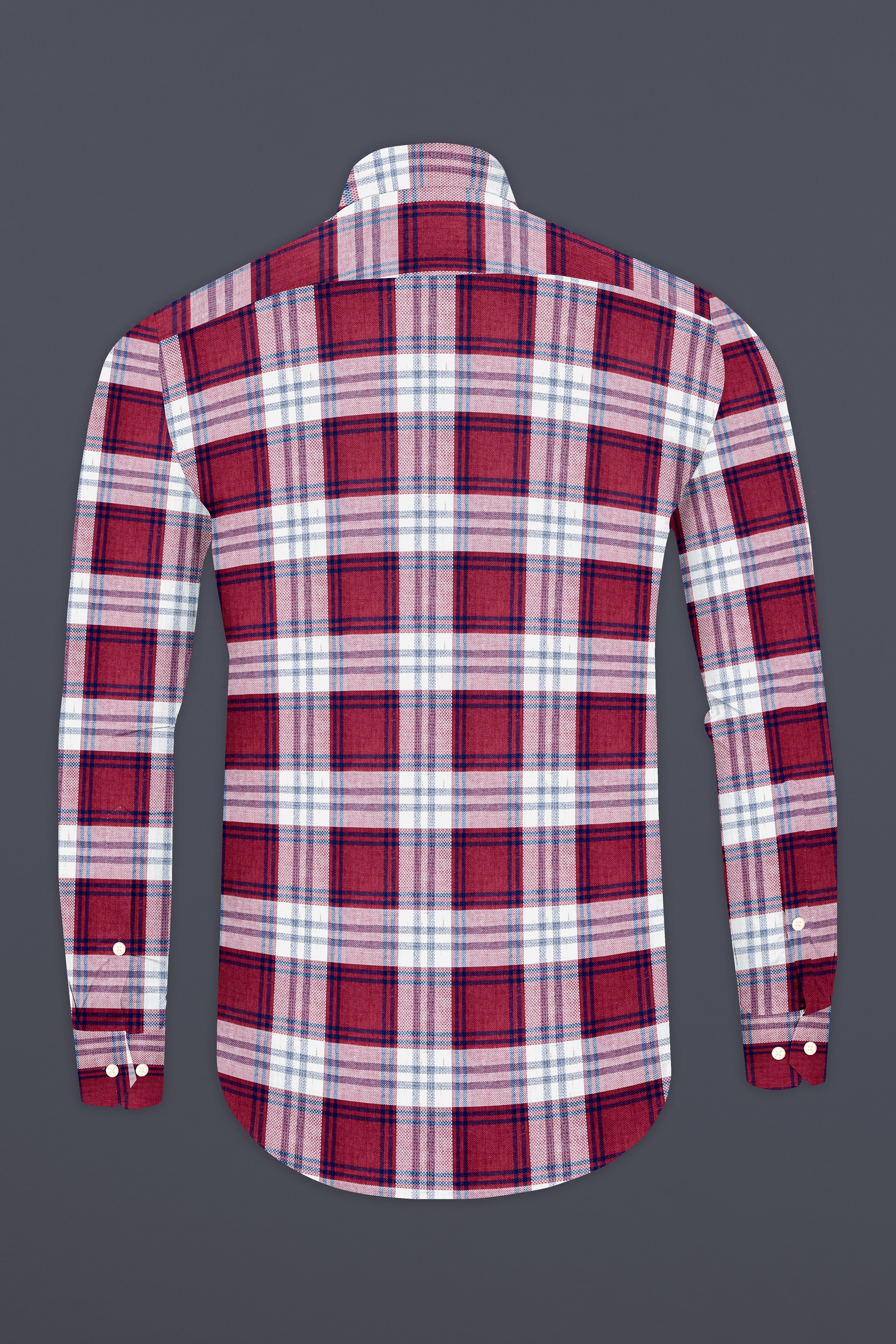 Shiraz Red and Pot Pourri Twill Plaid Premium Cotton Shirt