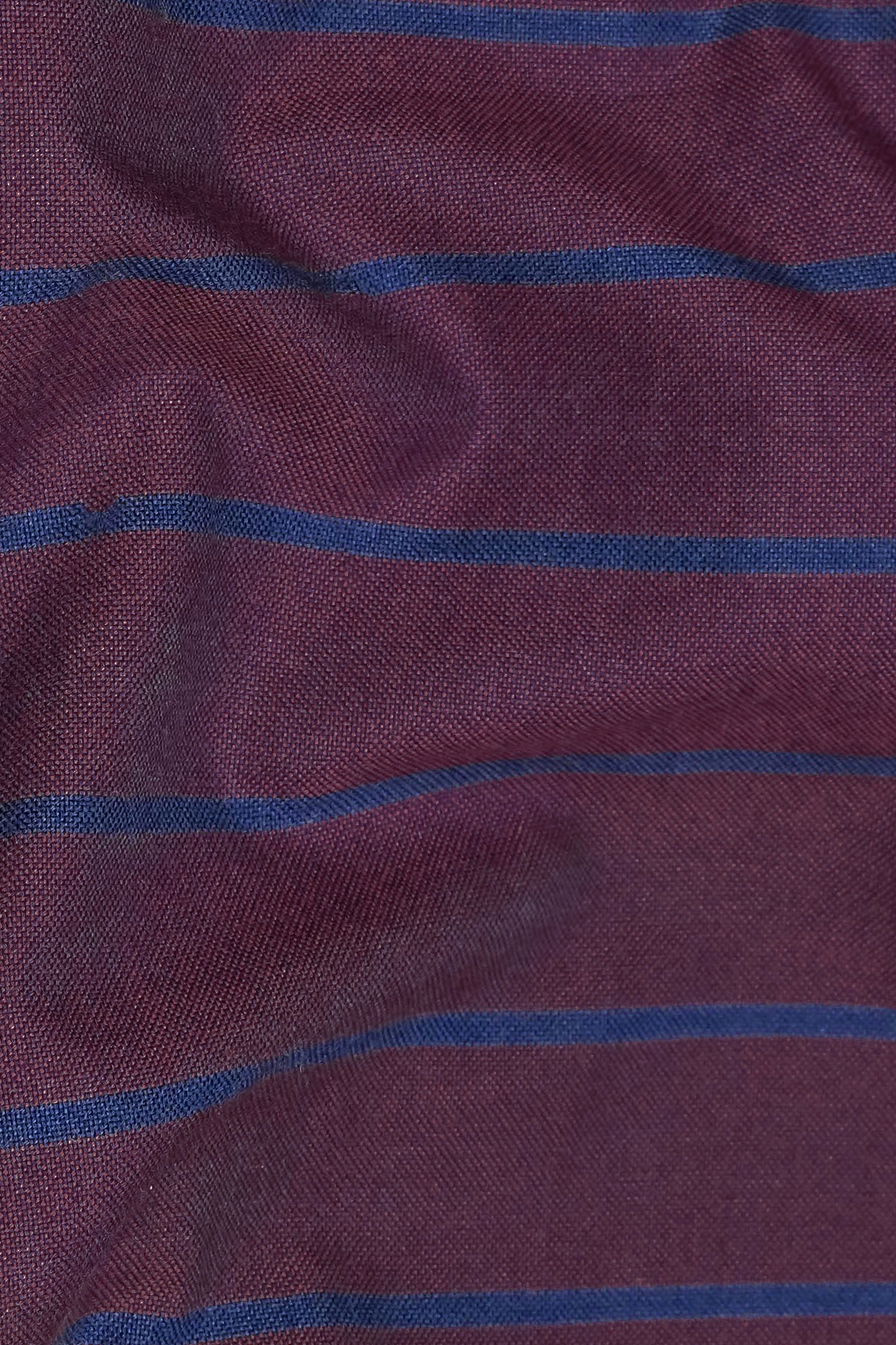 Wine Berry Striped Royal Oxford Shirt