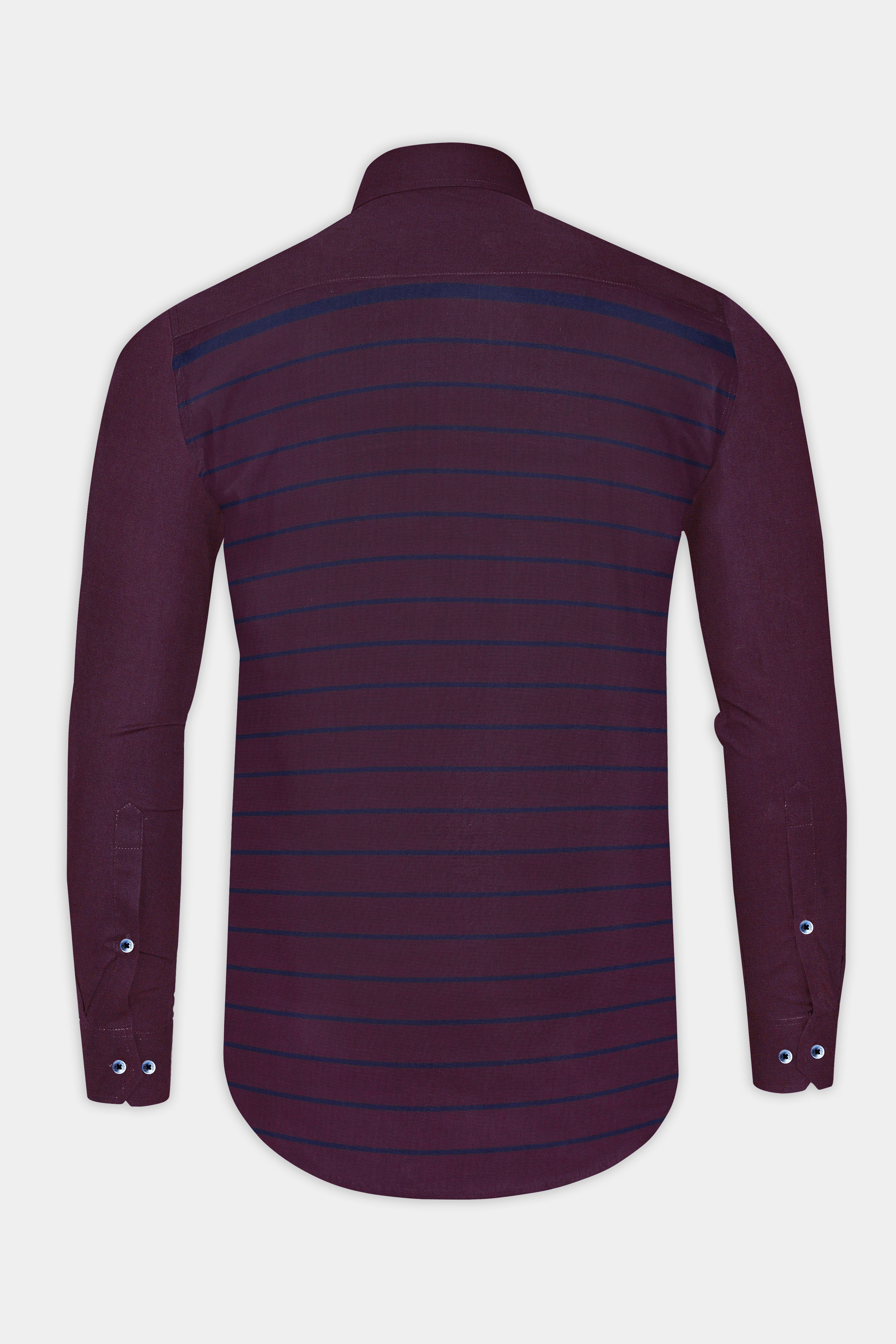 Wine Berry Striped Royal Oxford Shirt