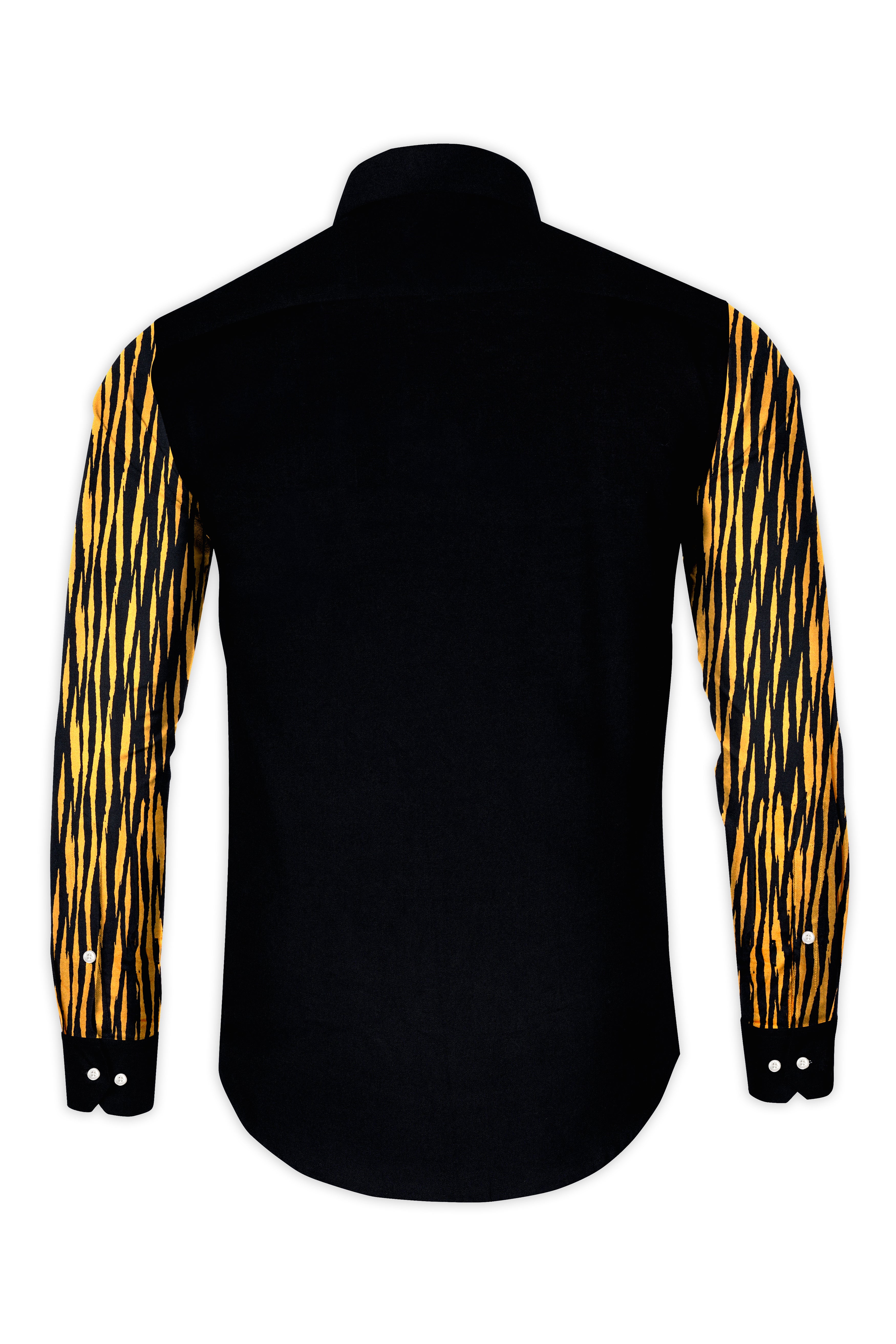 Jade Black with Tiger Stripes Printed Super Soft Premium Cotton Designer Shirt