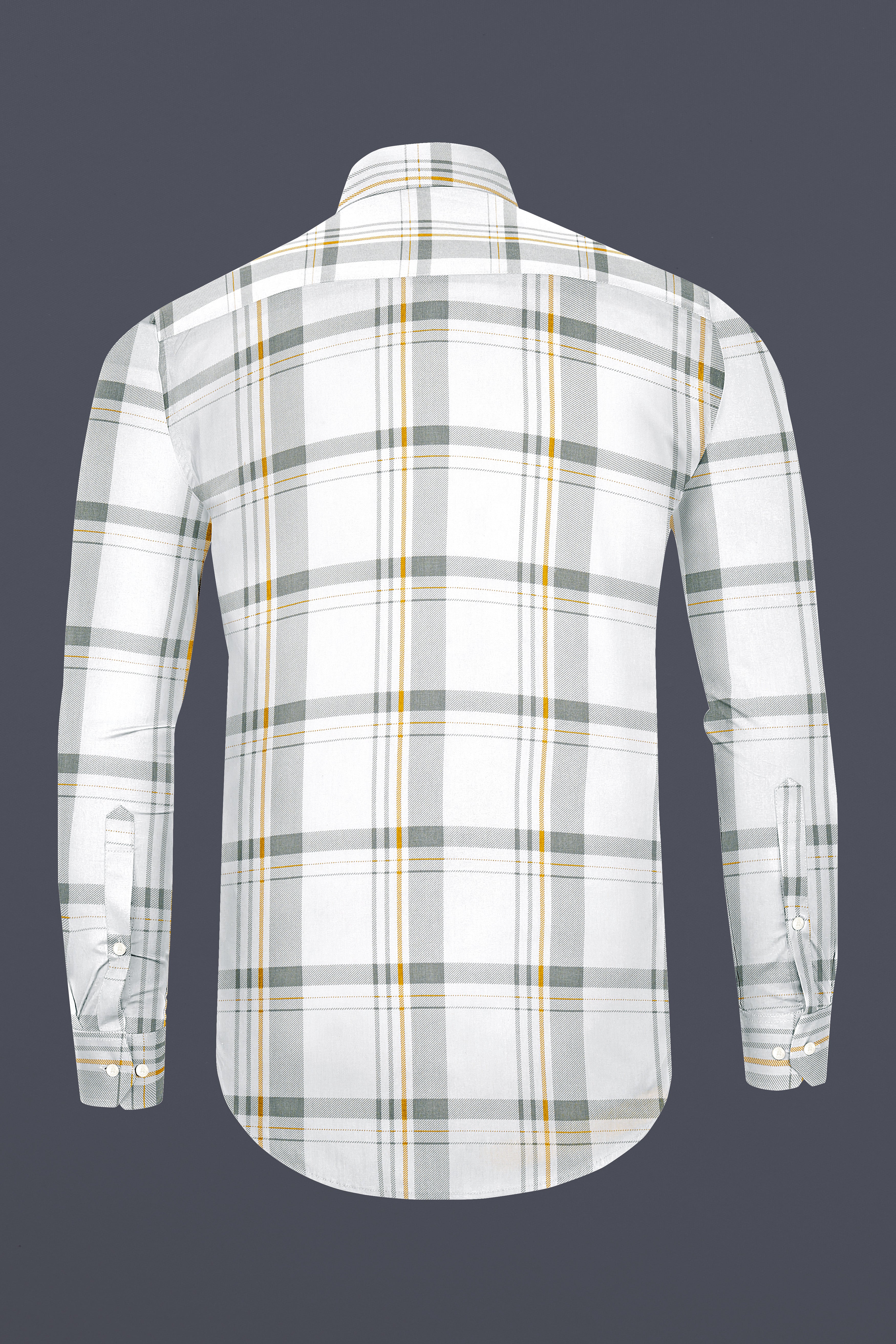 Bright White Plaid Premium Cotton Designer Shirt