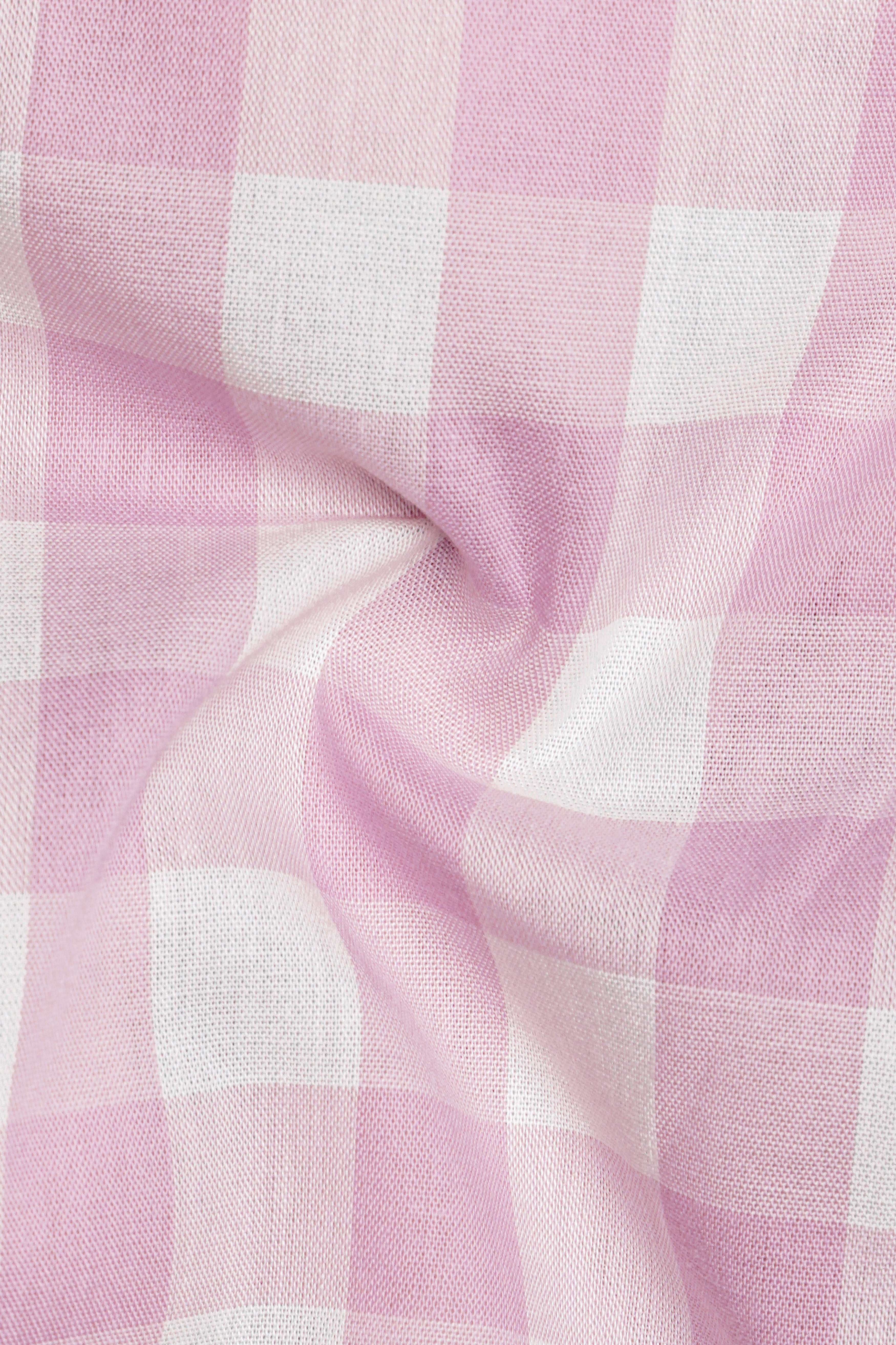Melanie Pink and White Checkered Premium Cotton Shirt