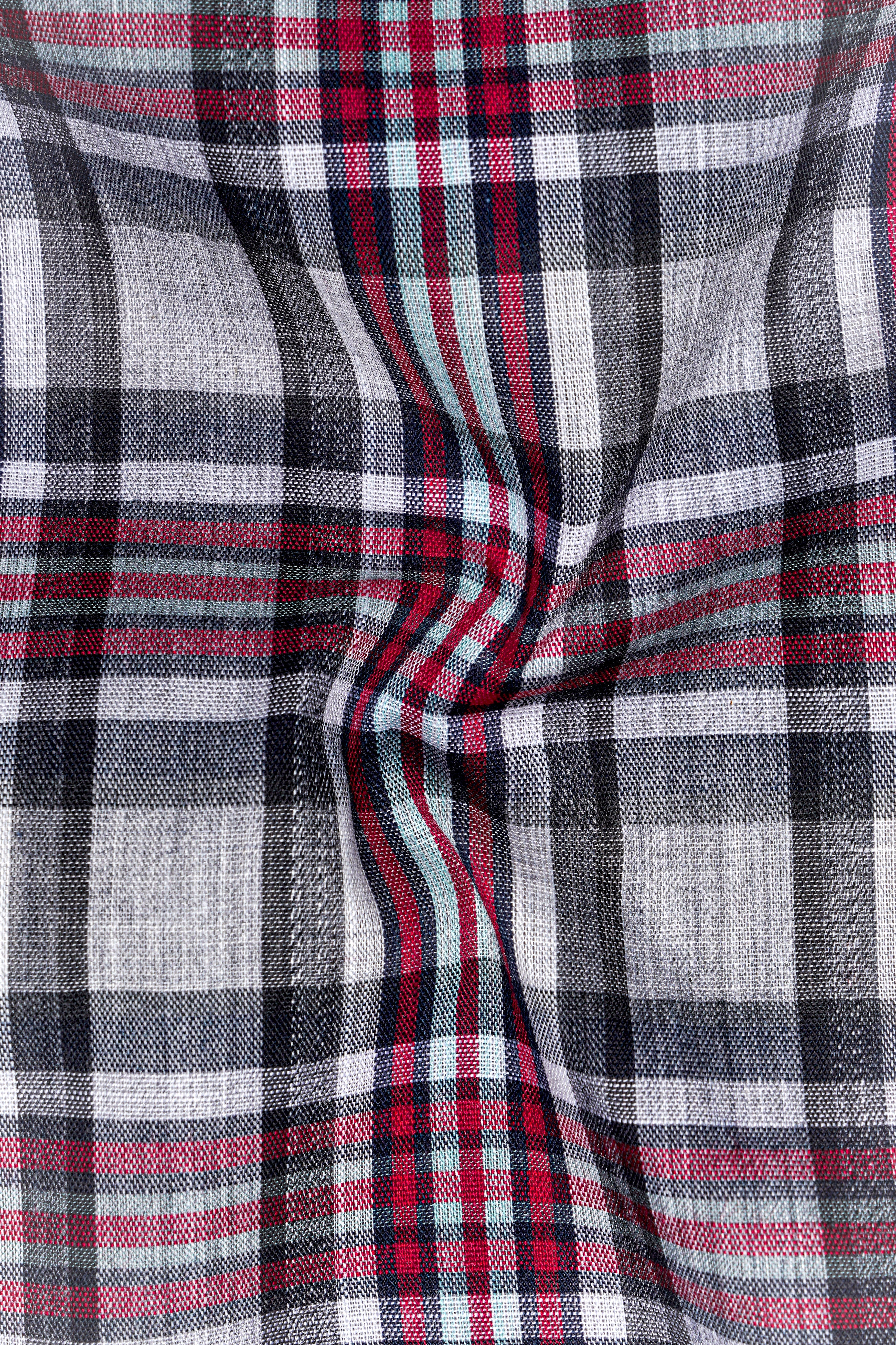 Shiraz Red with Fedora Gray Plaid Premium Cotton Shirt