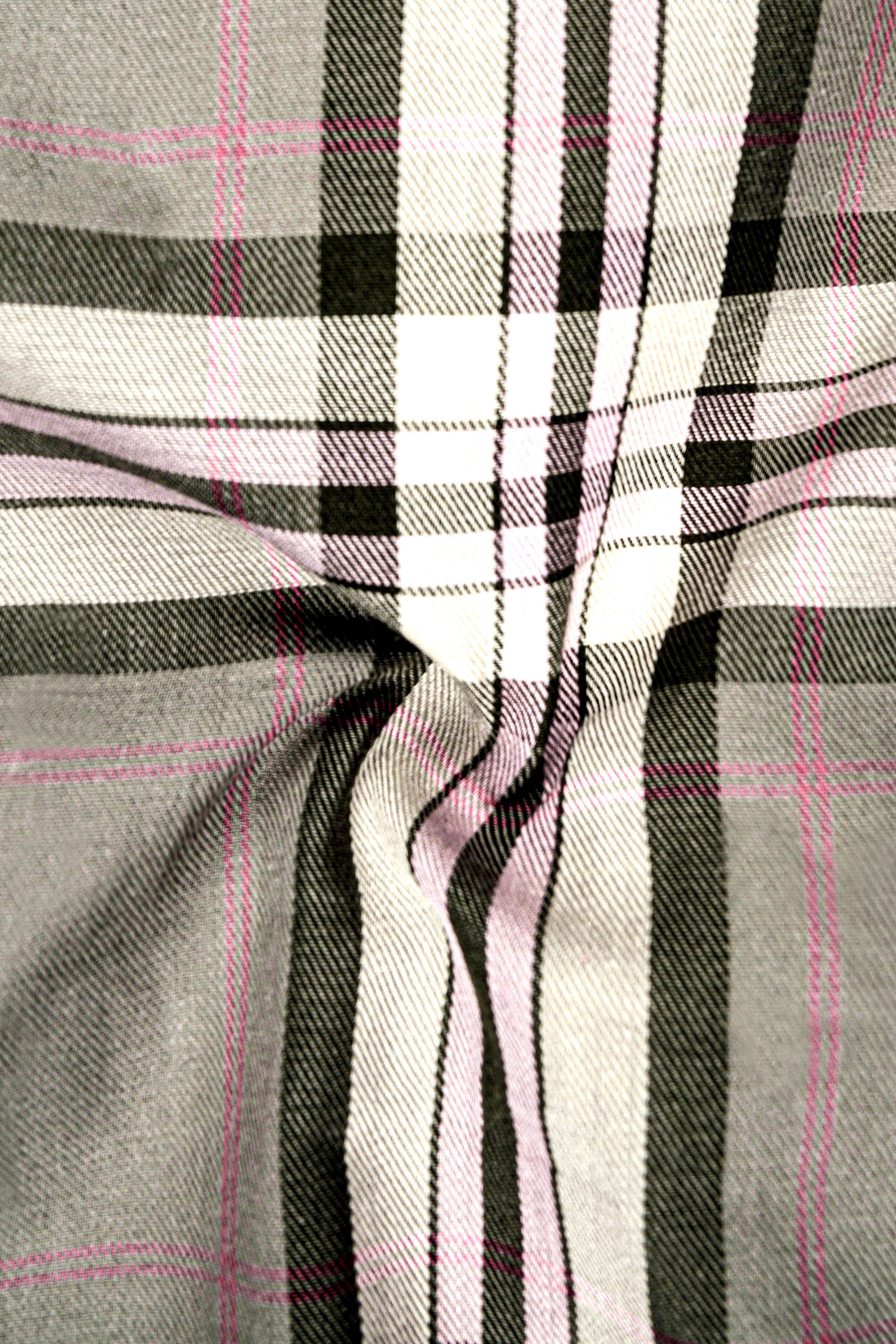 Mountain Mist Green Twill Plaid Premium Cotton Shirt