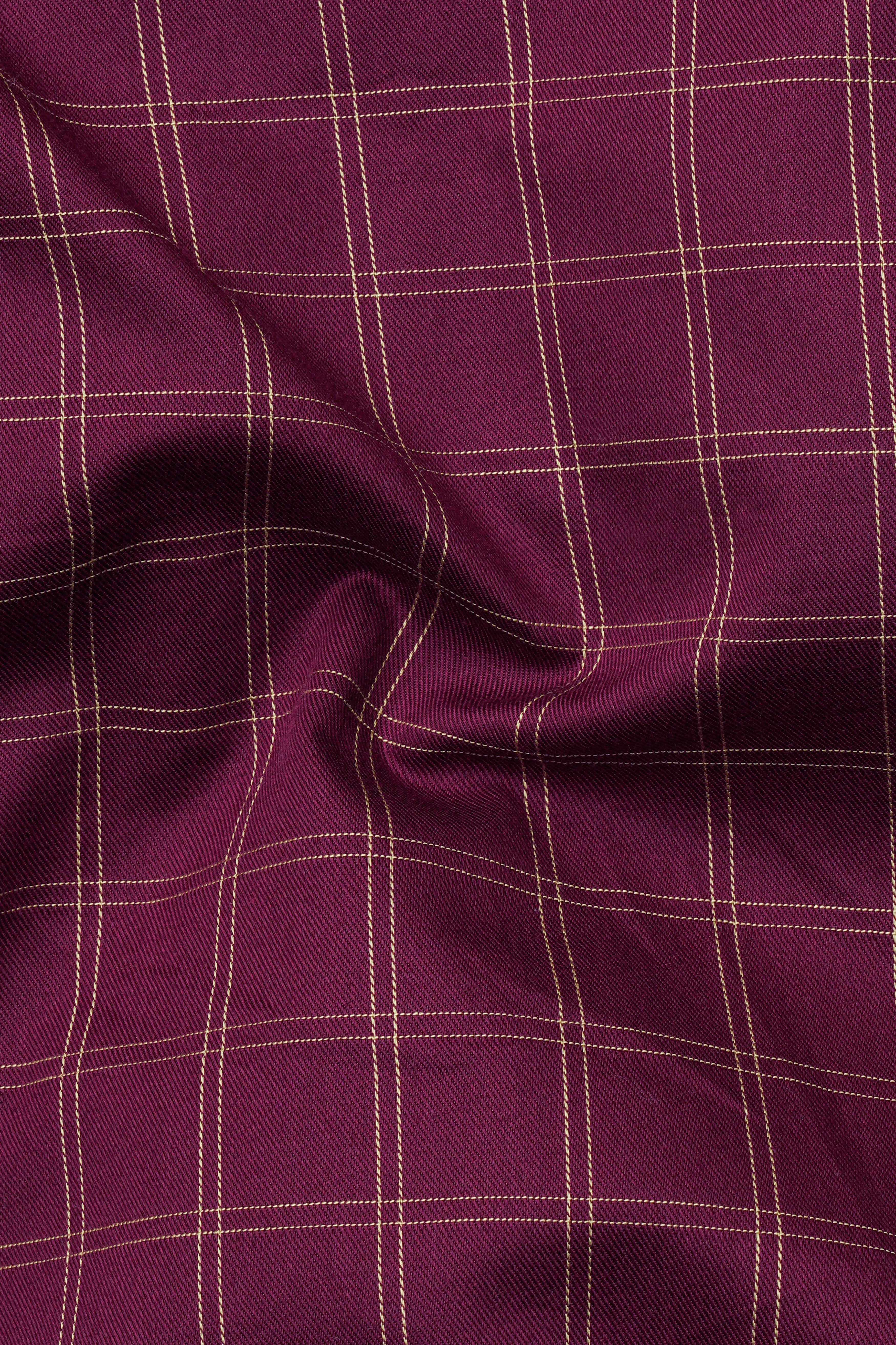 Camelot Wine Checkered Twill Premium Cotton Shirt