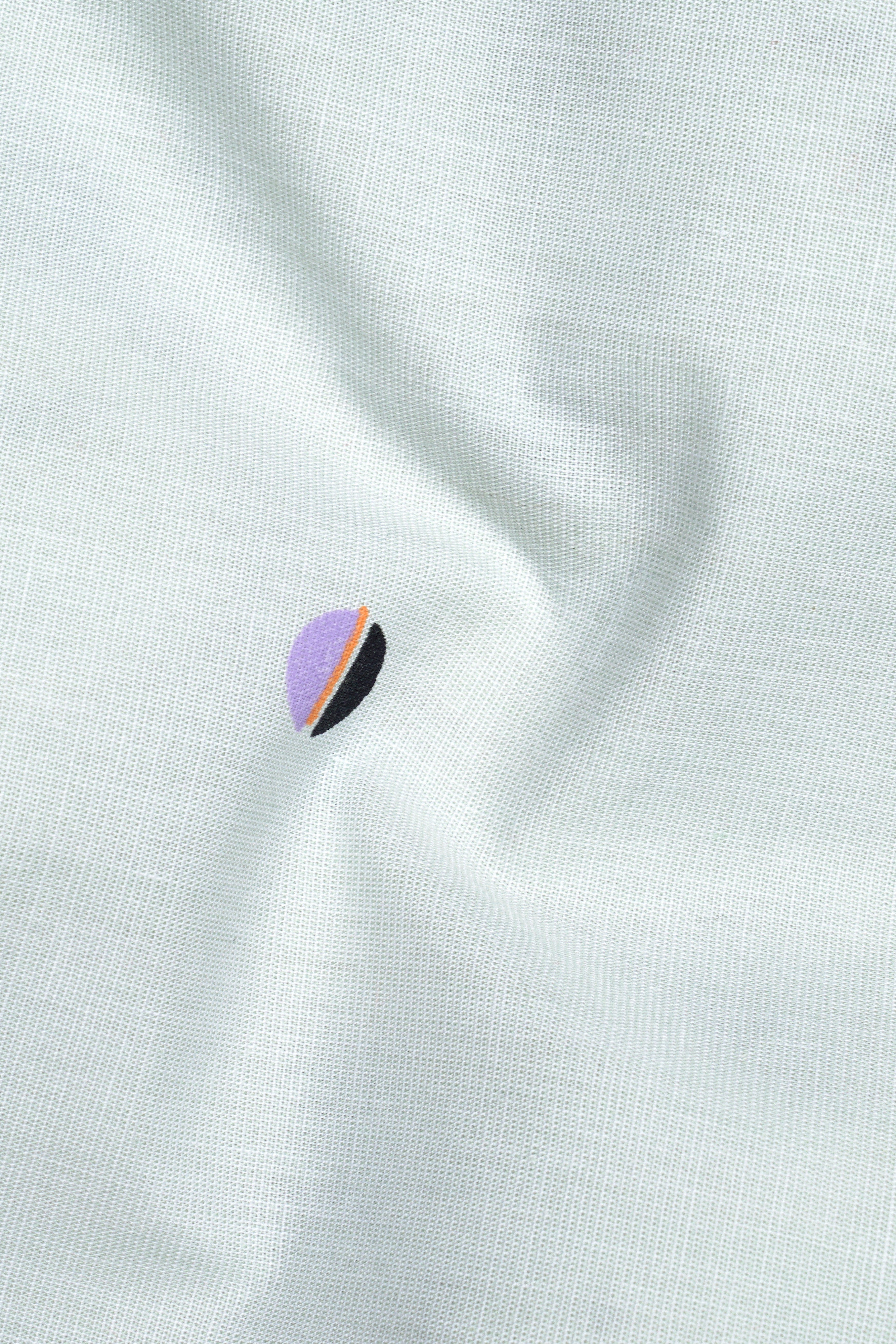 Polar Green and Amethyst Violet Circle Printed Premium Cotton Shirt