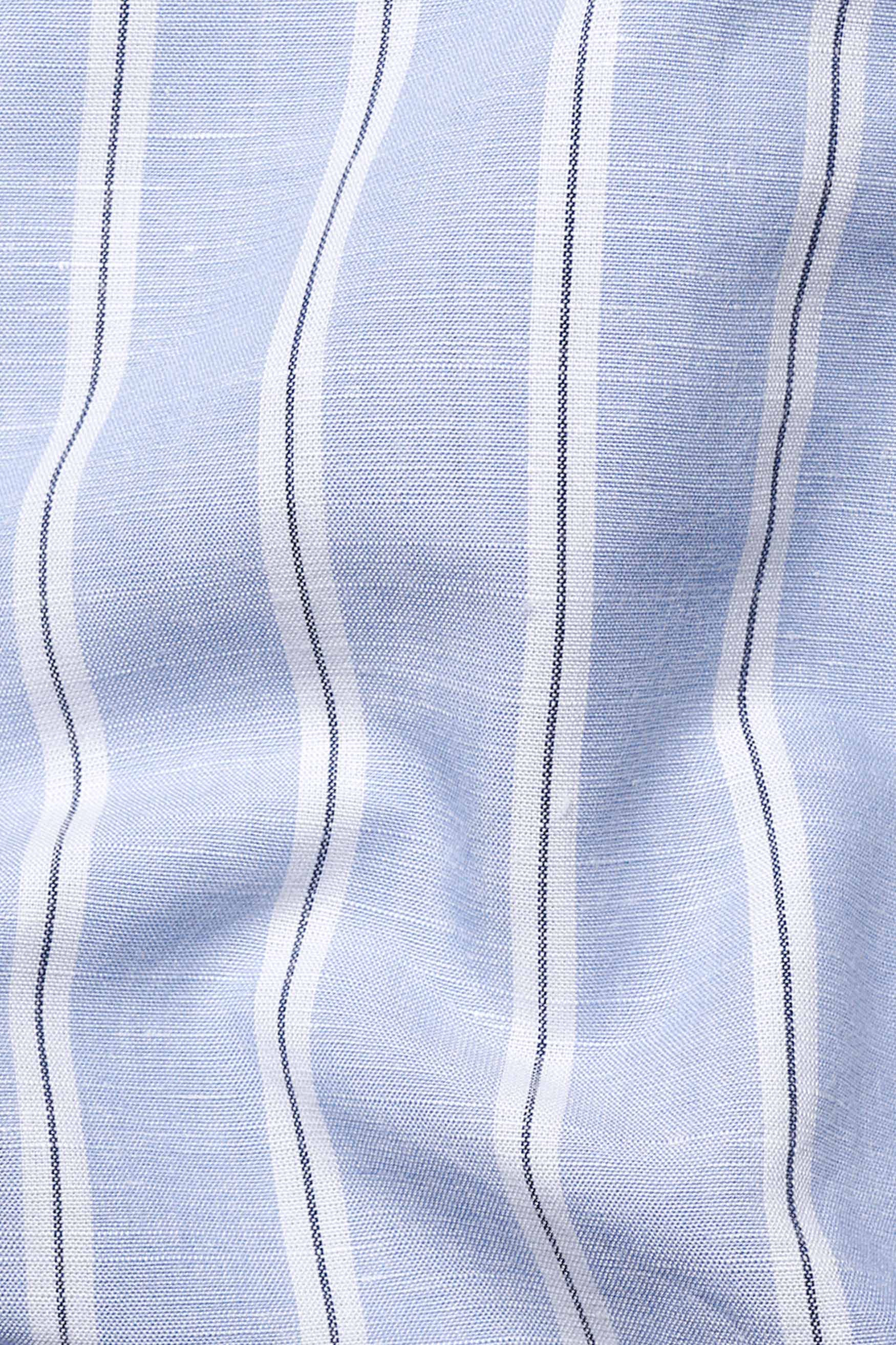 Periwinkle Blue and White Striped Embroidered Twill Premium Cotton Designer Signature Shirt 7572-E186-38, 7572-E186-H-38, 7572-E186-39, 7572-E186-H-39, 7572-E186-40, 7572-E186-H-40, 7572-E186-42, 7572-E186-H-42, 7572-E186-44, 7572-E186-H-44, 7572-E186-46, 7572-E186-H-46, 7572-E186-48, 7572-E186-H-48, 7572-E186-50, 7572-E186-H-50, 7572-E186-52, 7572-E186-H-52