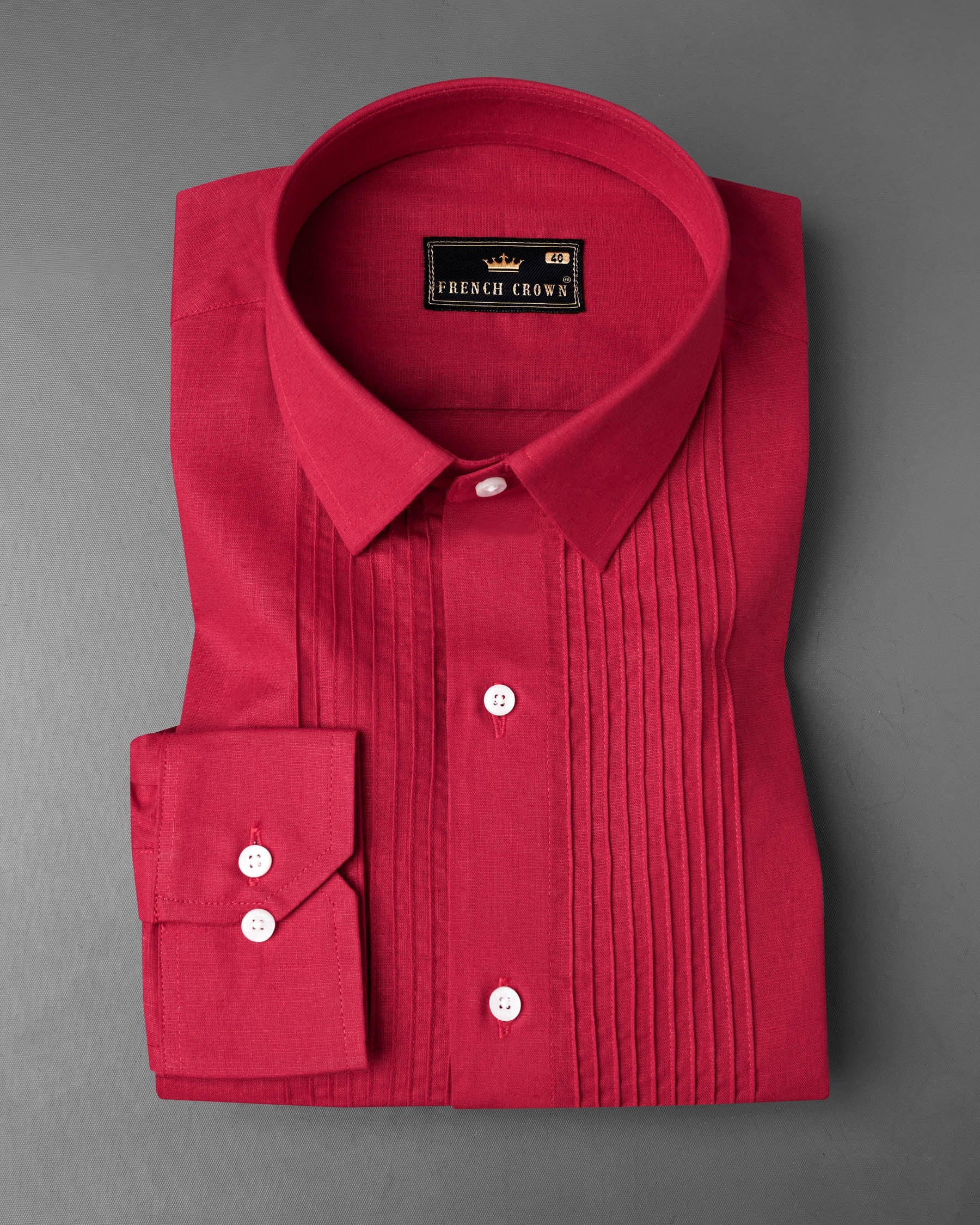 Cardinal Red Snake Pin Tucks Luxurious Linen Tuxedo Shirt 7599-TXD-38, 7599-TXD-H-38, 7599-TXD-39,7599-TXD-H-39, 7599-TXD-40, 7599-TXD-H-40, 7599-TXD-42, 7599-TXD-H-42, 7599-TXD-44, 7599-TXD-H-44, 7599-TXD-46, 7599-TXD-H-46, 7599-TXD-48, 7599-TXD-H-48, 7599-TXD-50, 7599-TXD-H-50, 7599-TXD-52, 7599-TXD-H-52