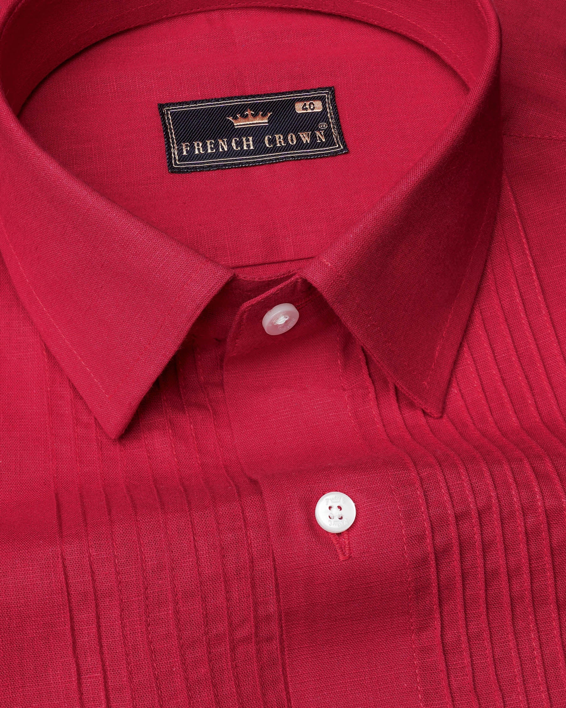 Cardinal Red Snake Pin Tucks Luxurious Linen Tuxedo Shirt 7599-TXD-38, 7599-TXD-H-38, 7599-TXD-39,7599-TXD-H-39, 7599-TXD-40, 7599-TXD-H-40, 7599-TXD-42, 7599-TXD-H-42, 7599-TXD-44, 7599-TXD-H-44, 7599-TXD-46, 7599-TXD-H-46, 7599-TXD-48, 7599-TXD-H-48, 7599-TXD-50, 7599-TXD-H-50, 7599-TXD-52, 7599-TXD-H-52