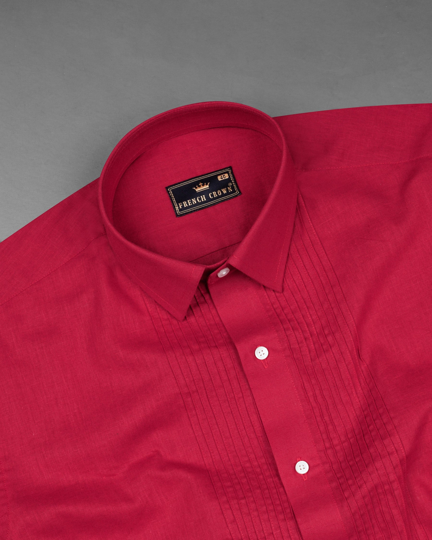 Cardinal Red Snake Pin Tucks Luxurious Linen Tuxedo Shirt 7599-TXD-38, 7599-TXD-H-38, 7599-TXD-39,7599-TXD-H-39, 7599-TXD-40, 7599-TXD-H-40, 7599-TXD-42, 7599-TXD-H-42, 7599-TXD-44, 7599-TXD-H-44, 7599-TXD-46, 7599-TXD-H-46, 7599-TXD-48, 7599-TXD-H-48, 7599-TXD-50, 7599-TXD-H-50, 7599-TXD-52, 7599-TXD-H-52