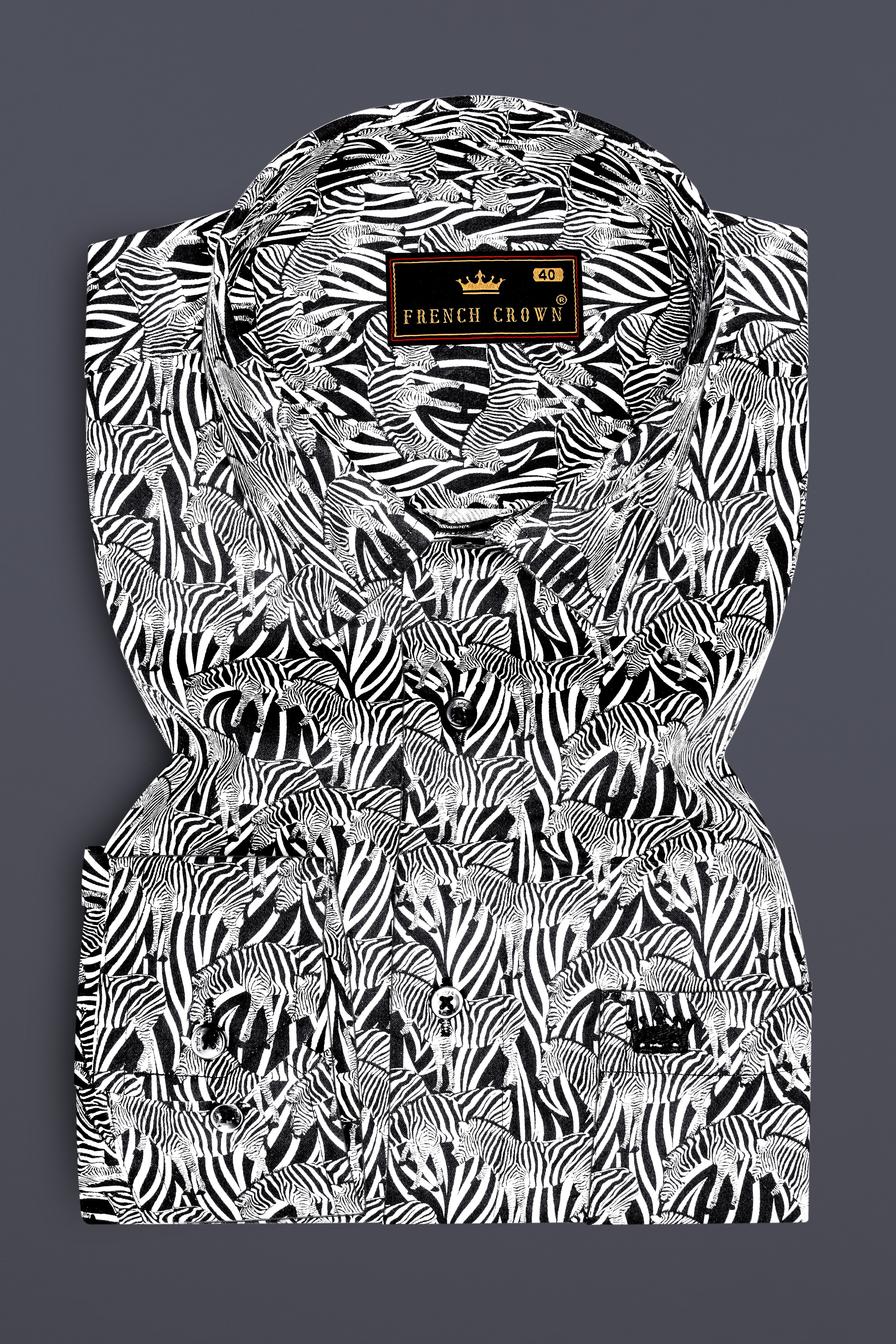 Black and White Zebra Printed Super Soft Premium Cotton Shirt