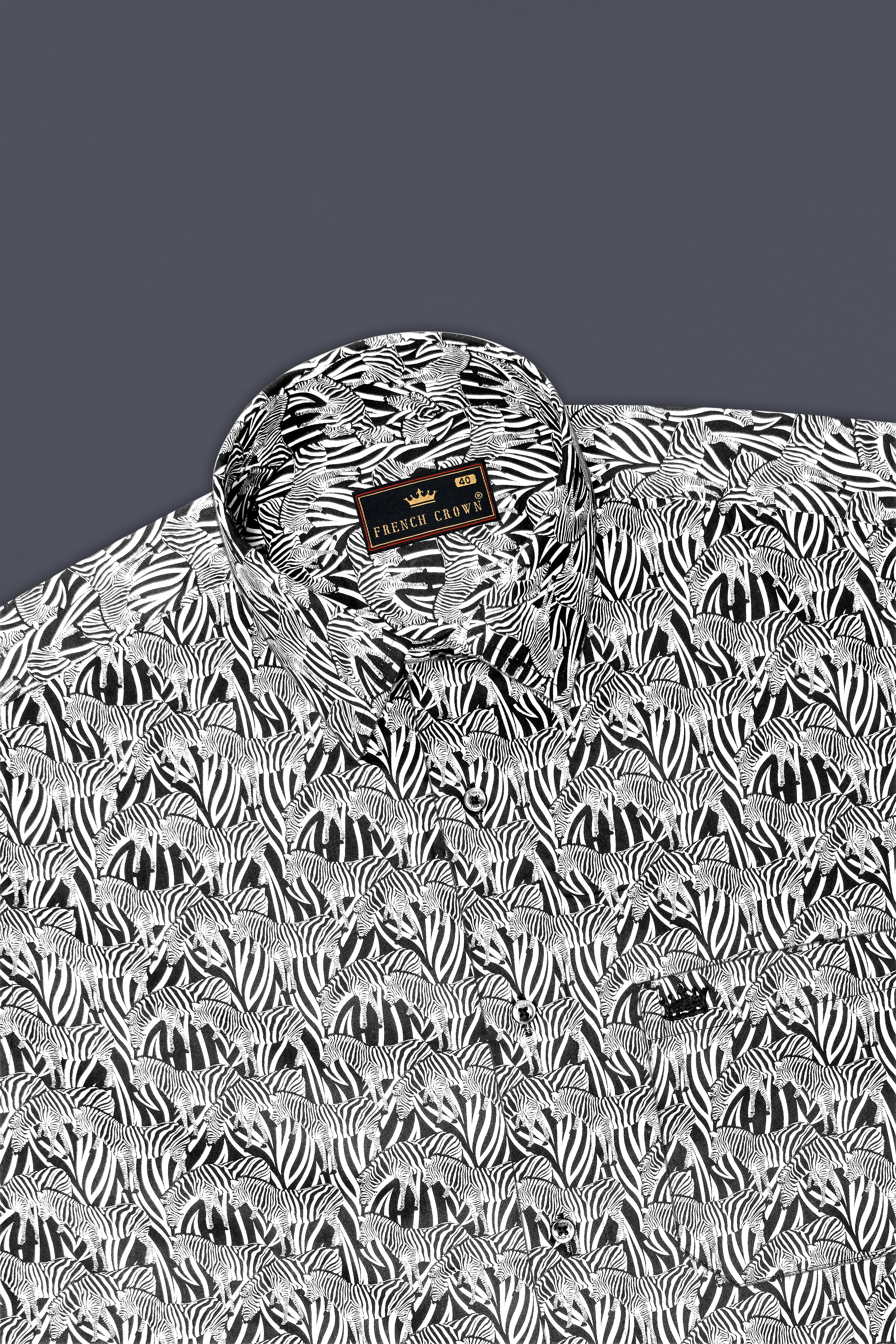 Black and White Zebra Printed Super Soft Premium Cotton Shirt