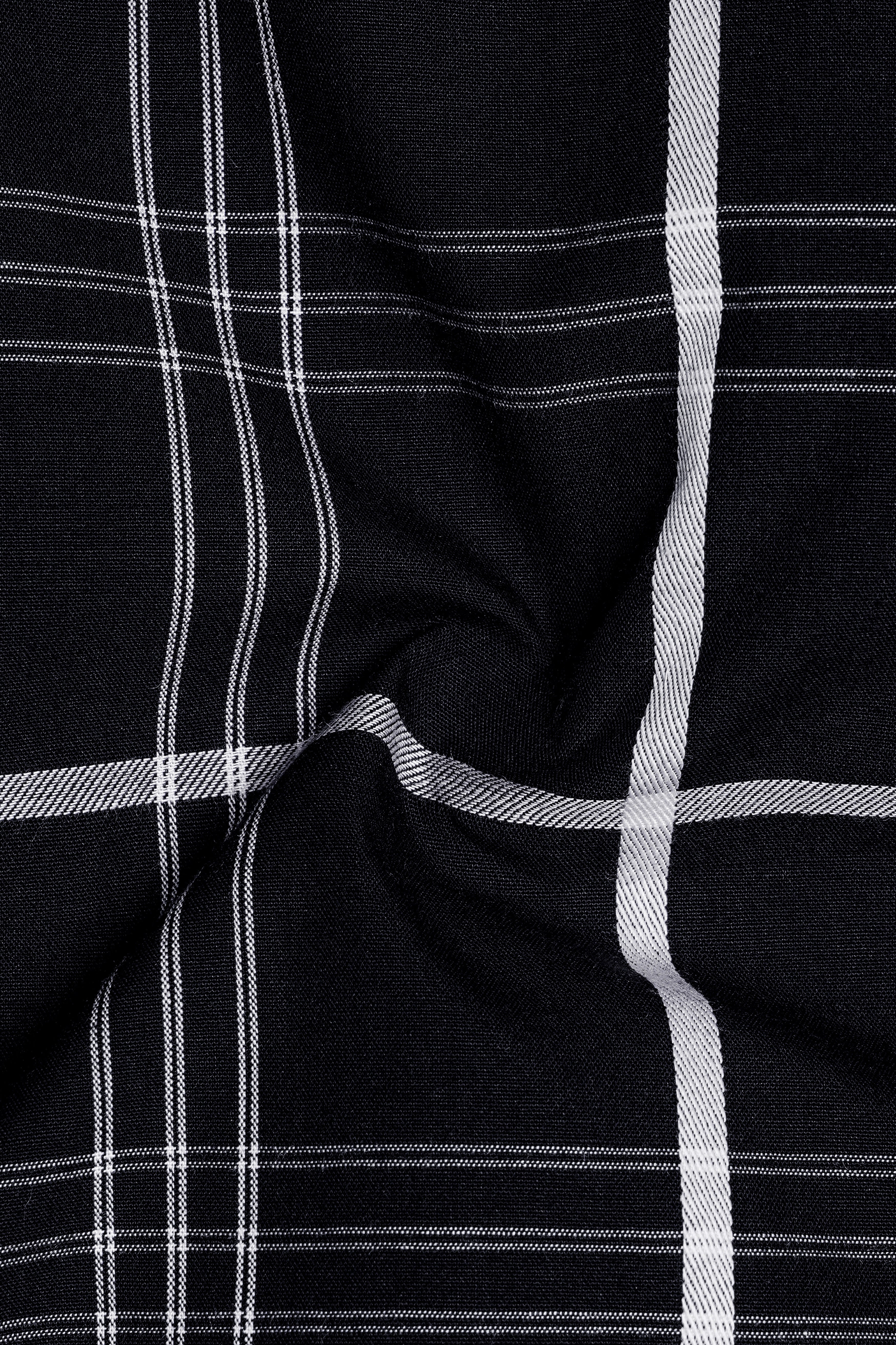 Jade Black and White Dobby Textured Premium Giza Cotton Designer Shirt
