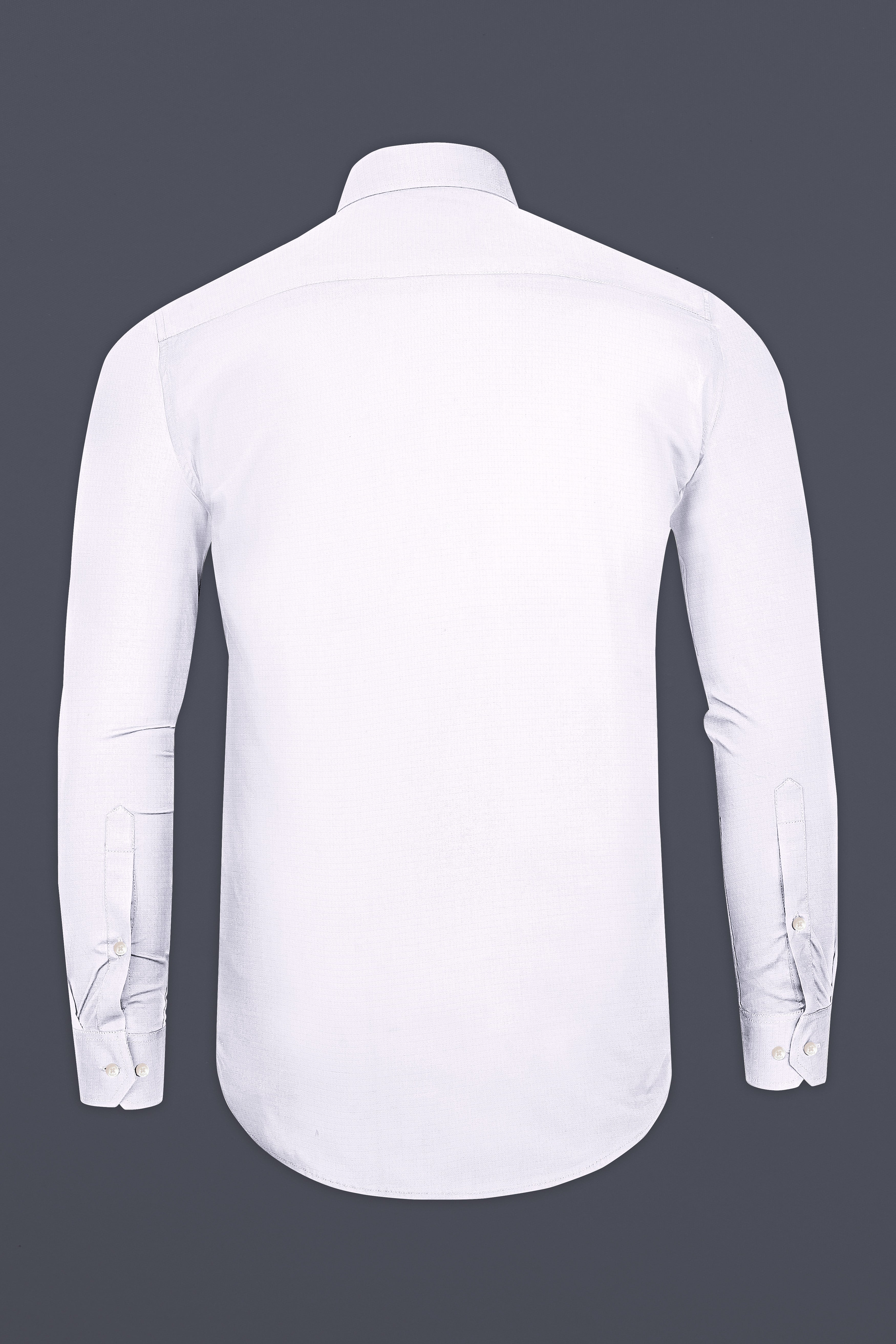 Bright White Dobby Textured Premium Giza Cotton Designer Shirt