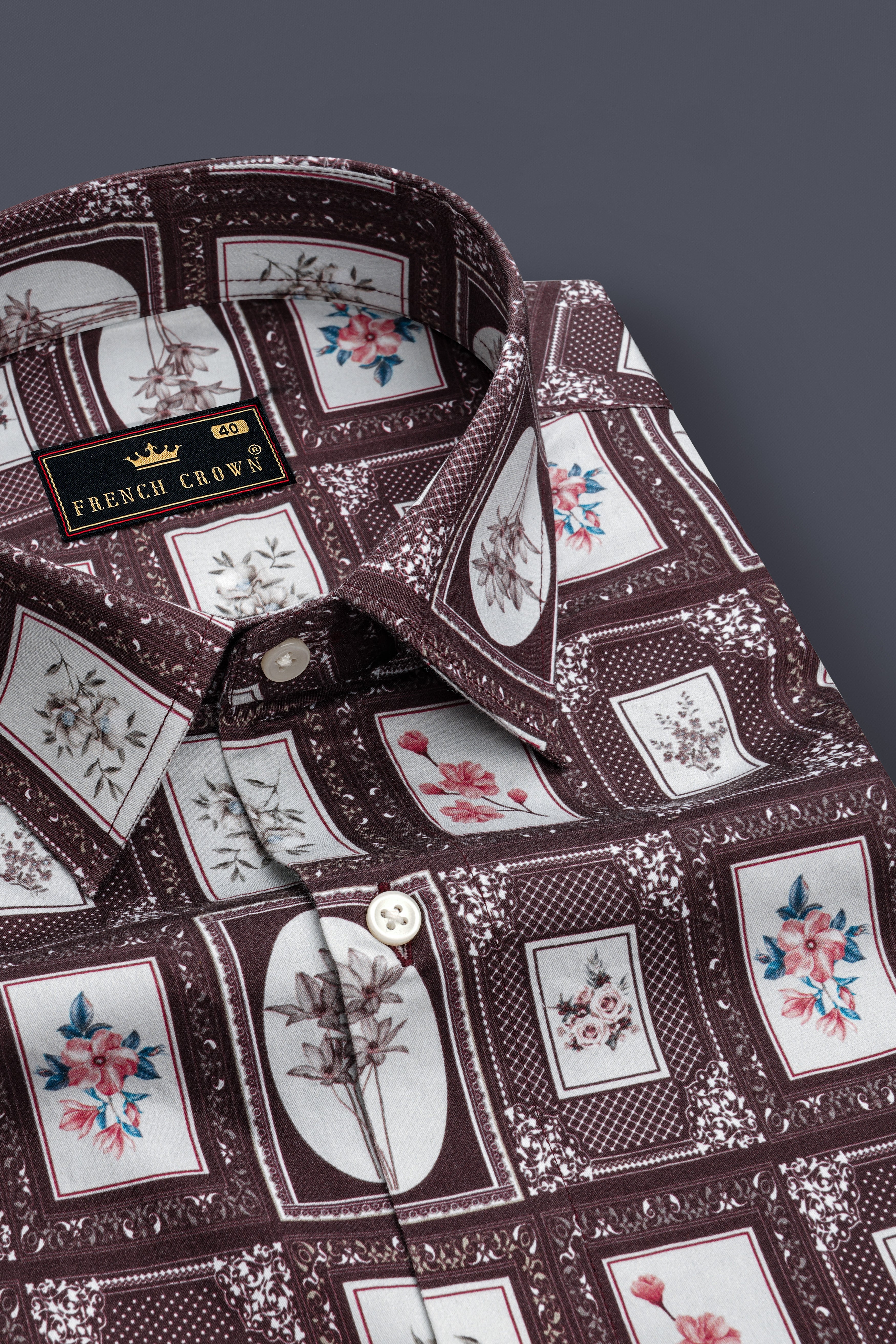 Matterhorn Brown Frame Printed Super Soft Premium Cotton Shirt