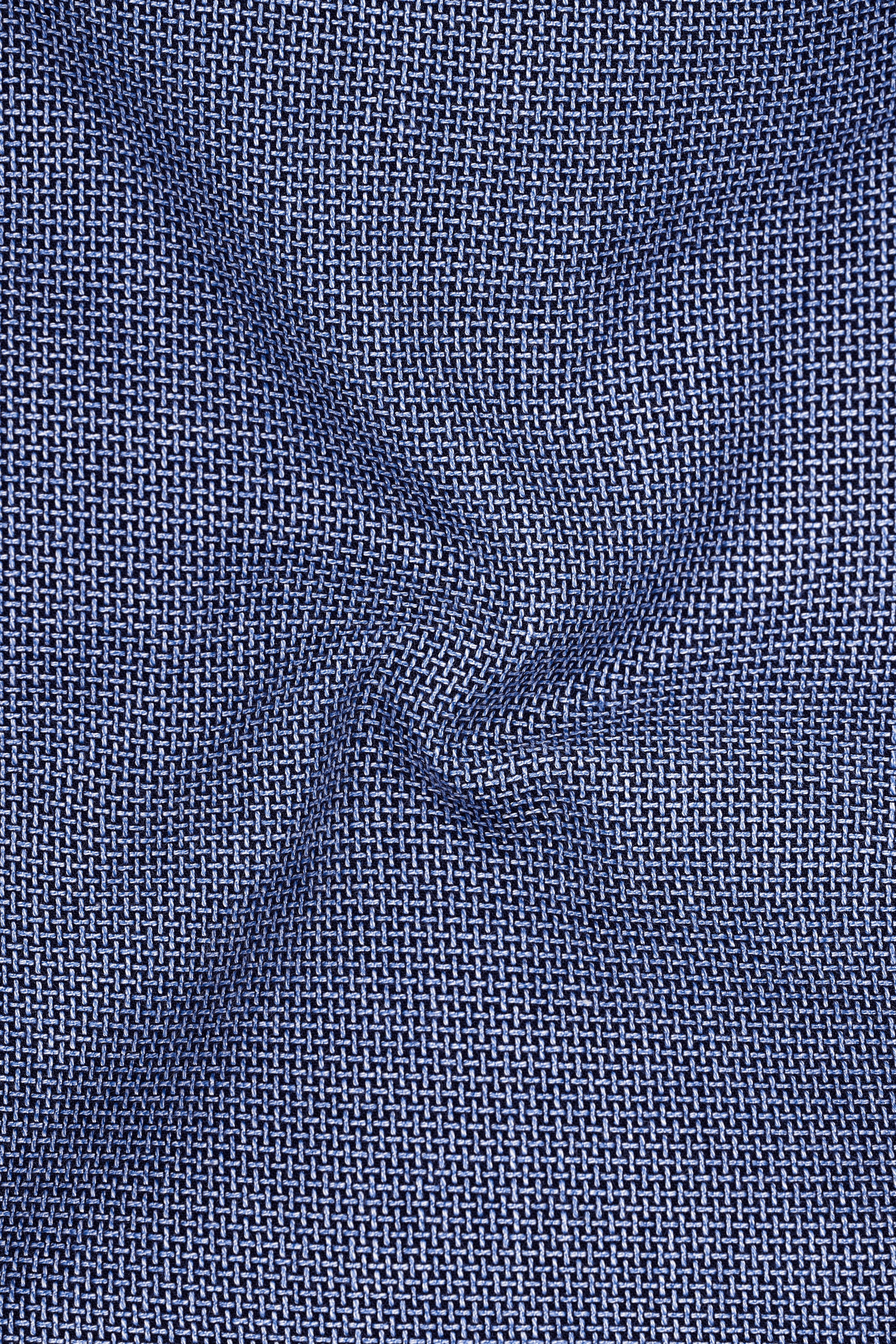 Marguerite Blue and Flamingo Brown Dobby Textured Premium Giza Cotton Designer Shirt