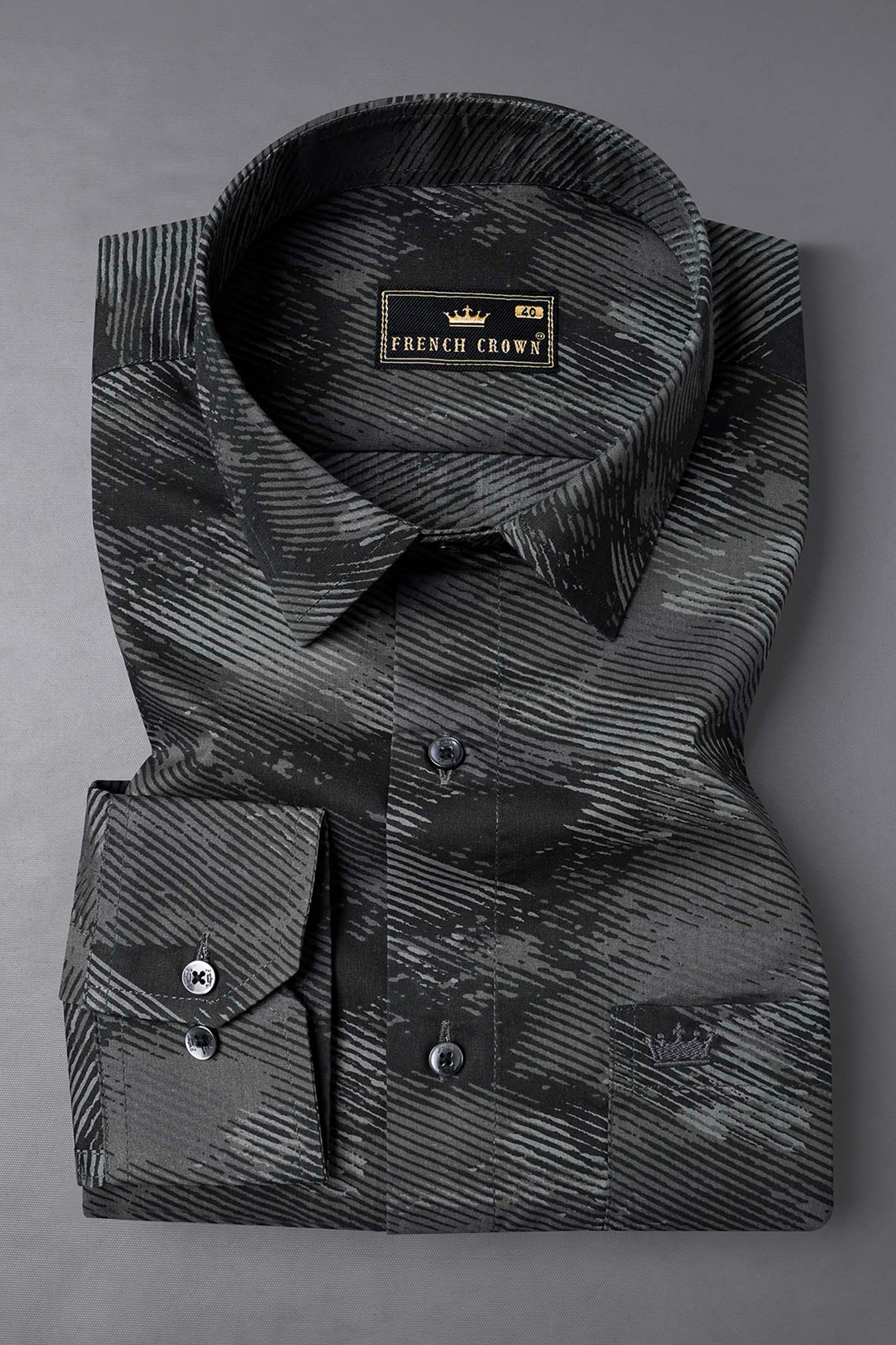 Jade Black and Tundora Gray Premium Cotton Shirt
