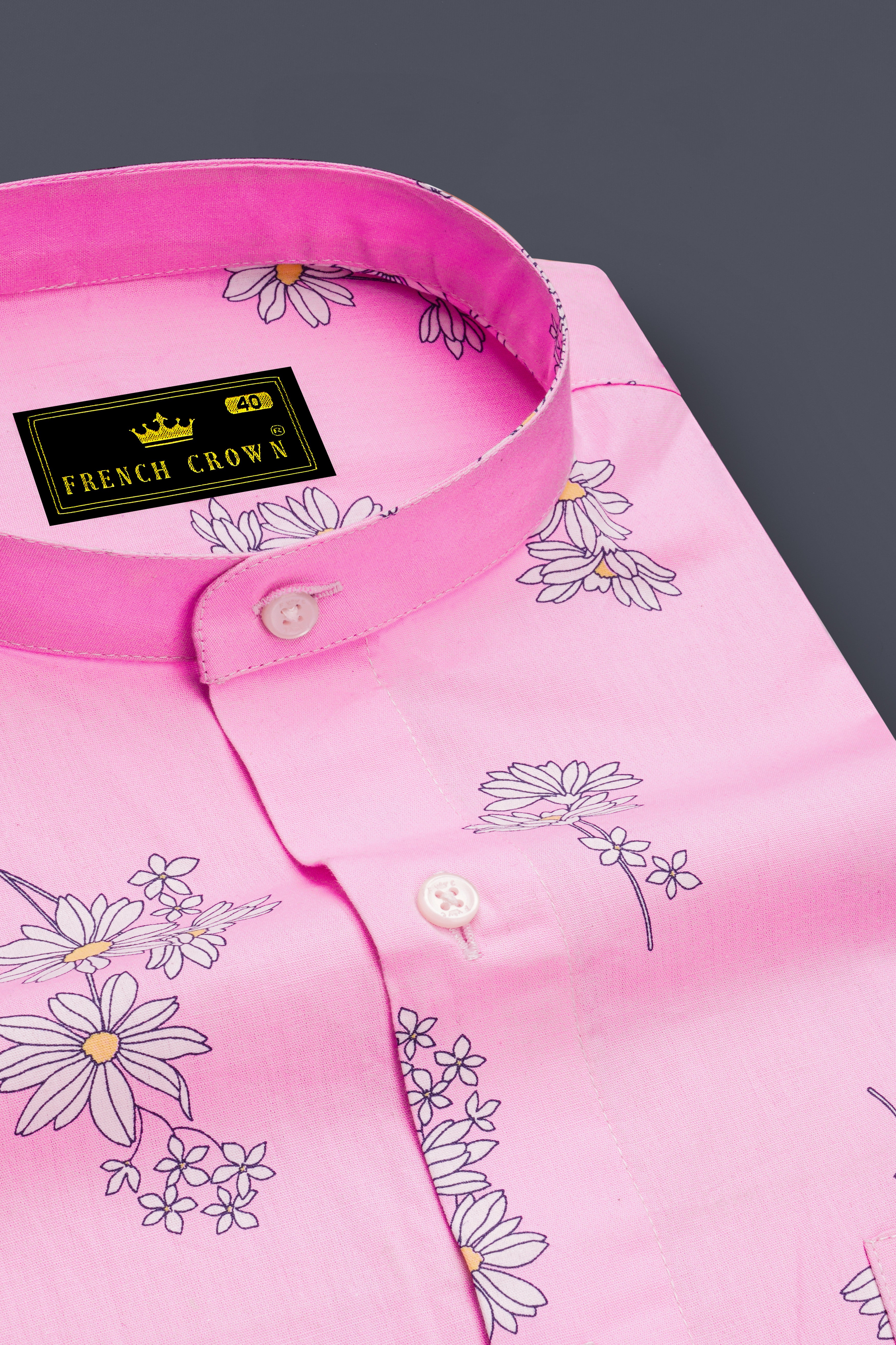 Chantilly Pink Floral Printed Premium Cotton Shirt
