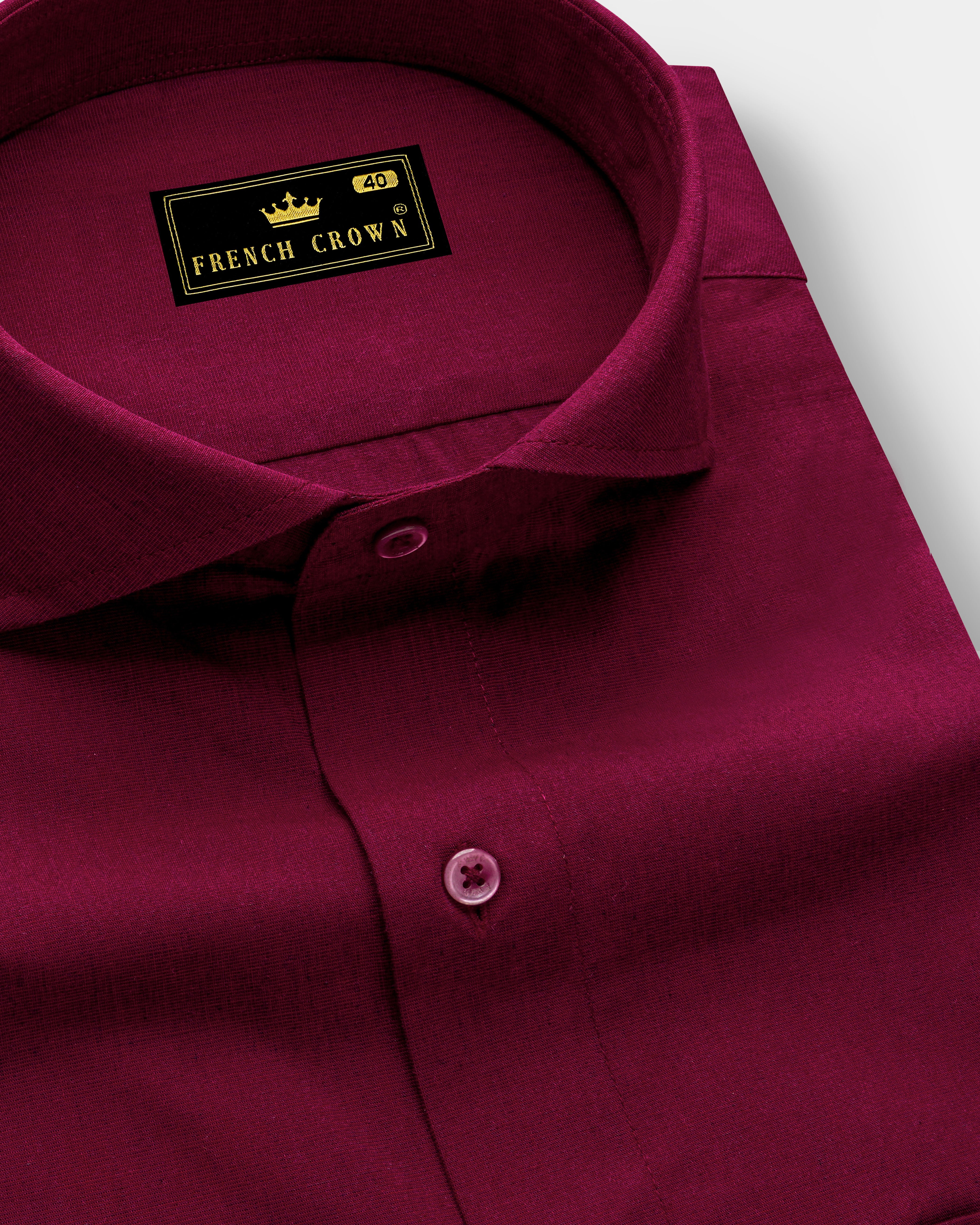 Scarlet Red Chambray Textured Premium Cotton Shirt Scarlet Red Chambray Textured Premium Cotton Shirt
