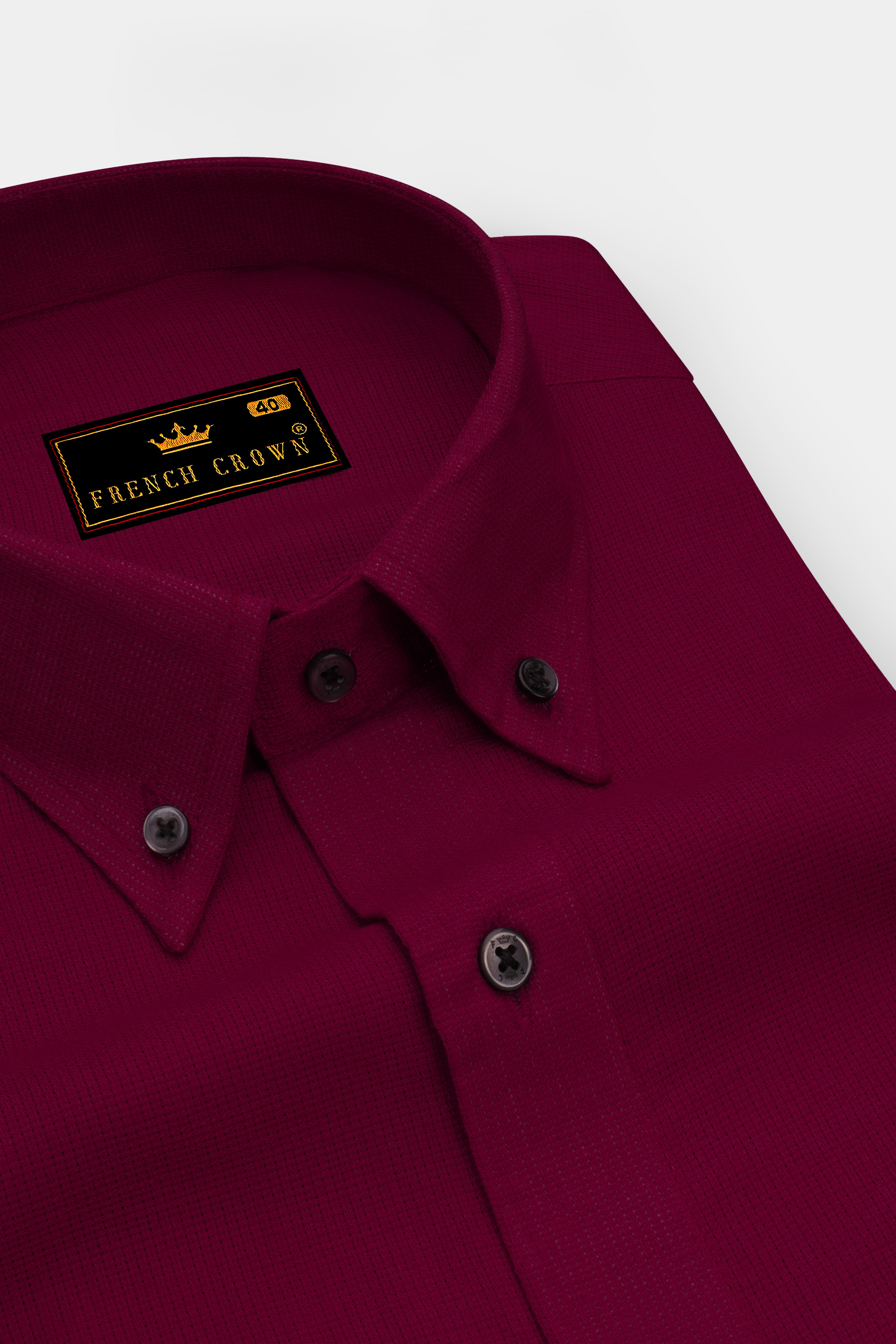 Mulberry Pink Dobby Textured Premium Giza Cotton Shirt