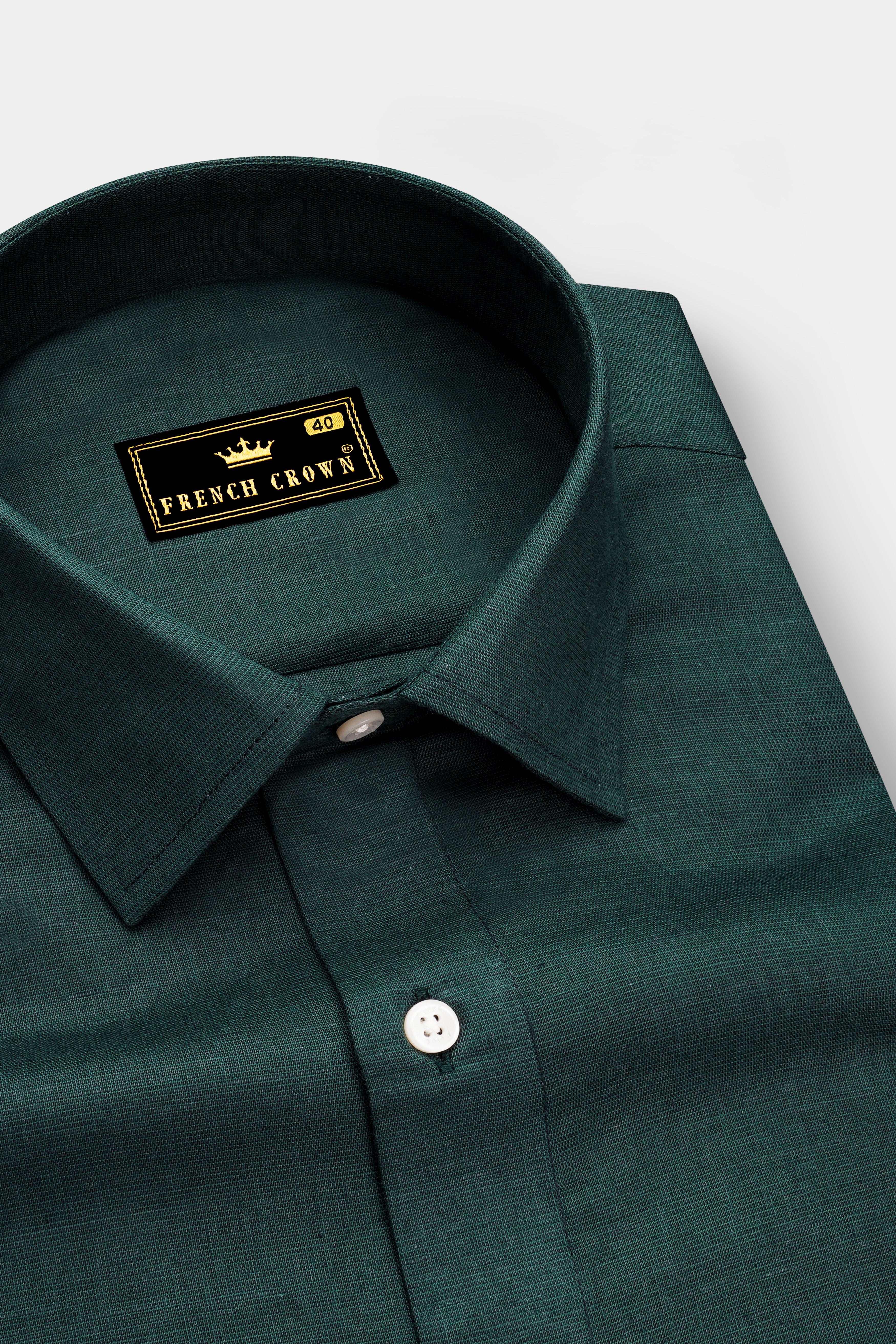Everglade Green and Cardinal Red Luxurious Linen Designer Shirt