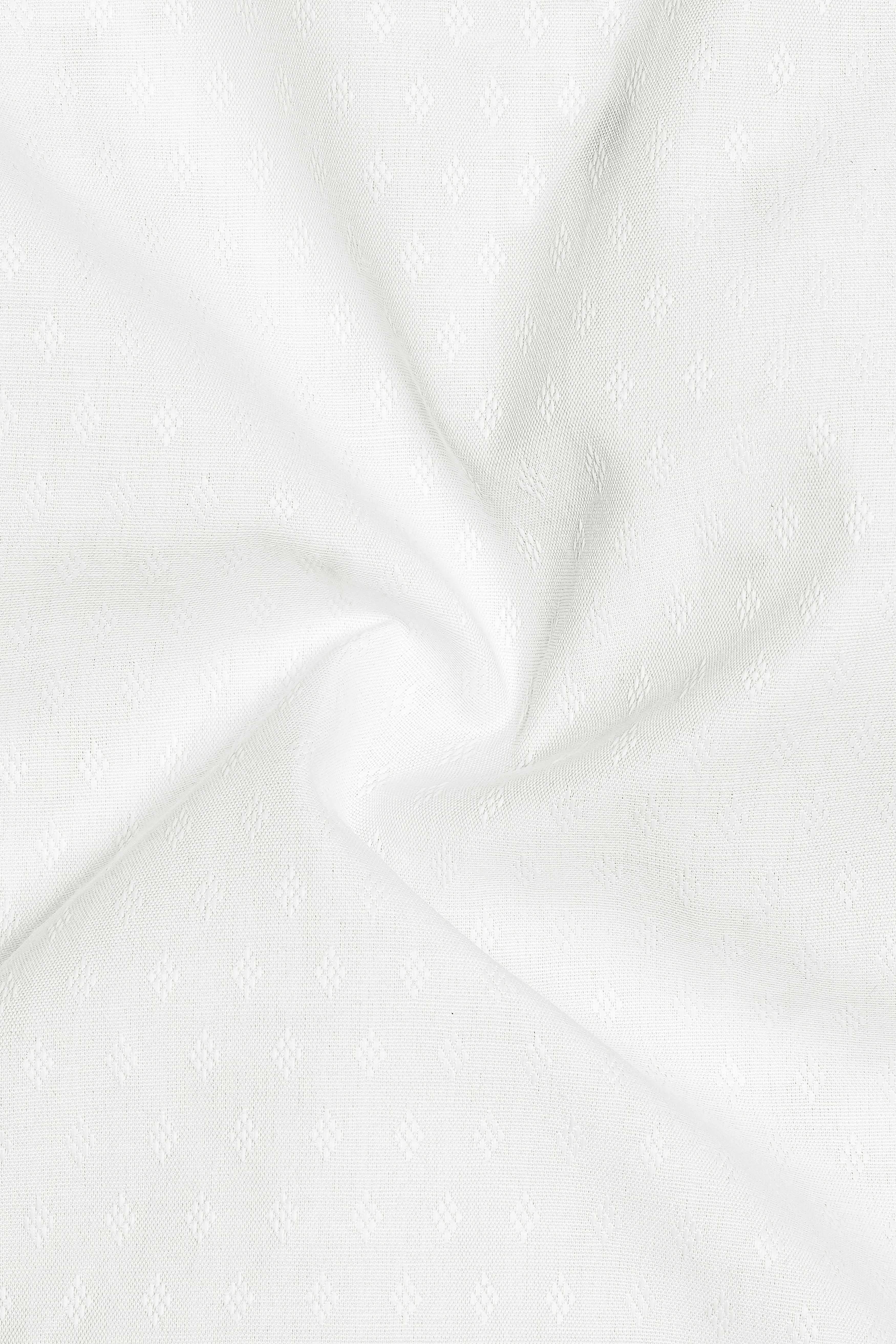Bright White Dobby Textured Premium Giza Cotton Shirt