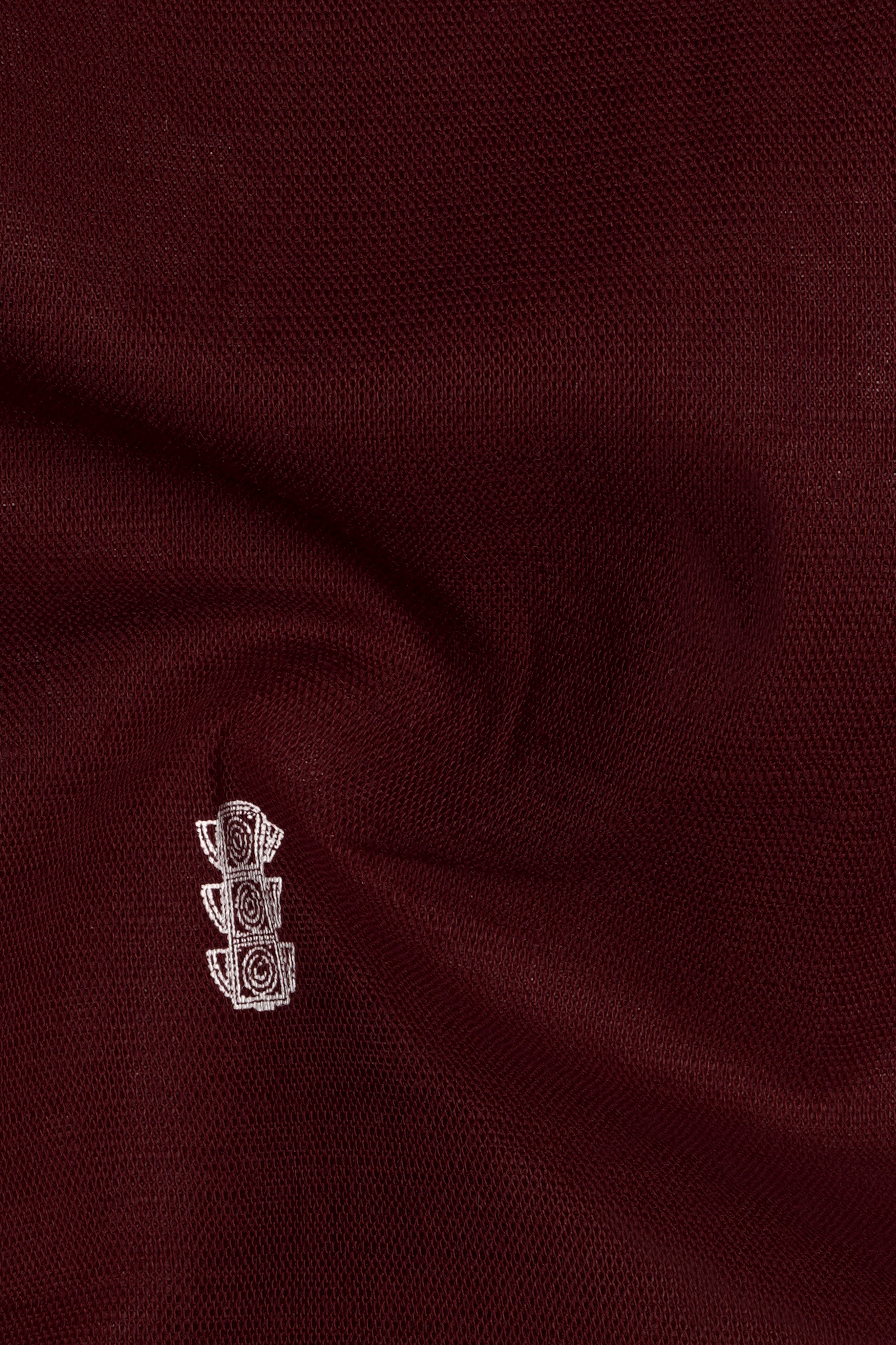 Espresso Red Print Luxurious Linen Shirt