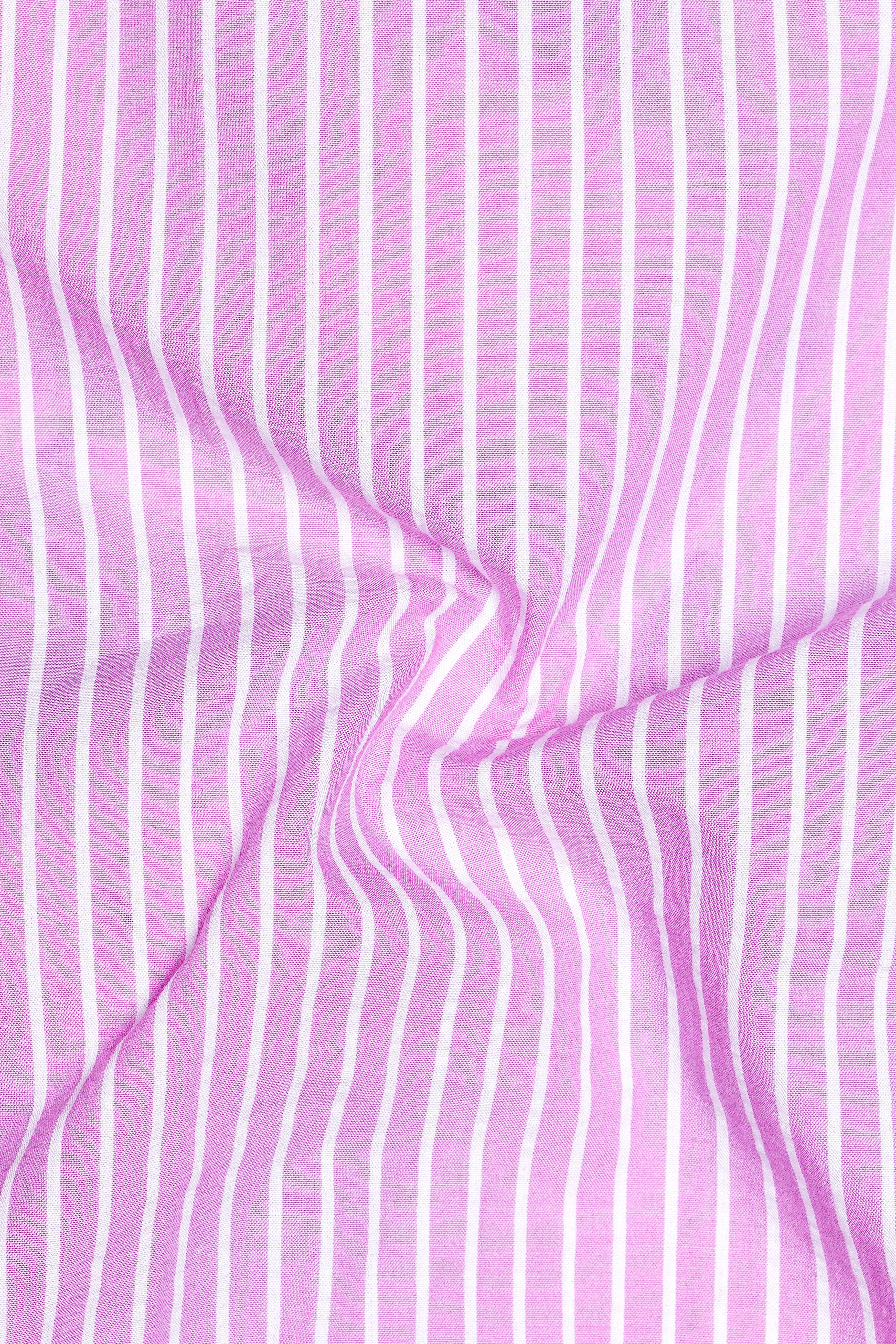 Melanie Pink With White Striped Seersucker Giza Cotton Kurta Shirt