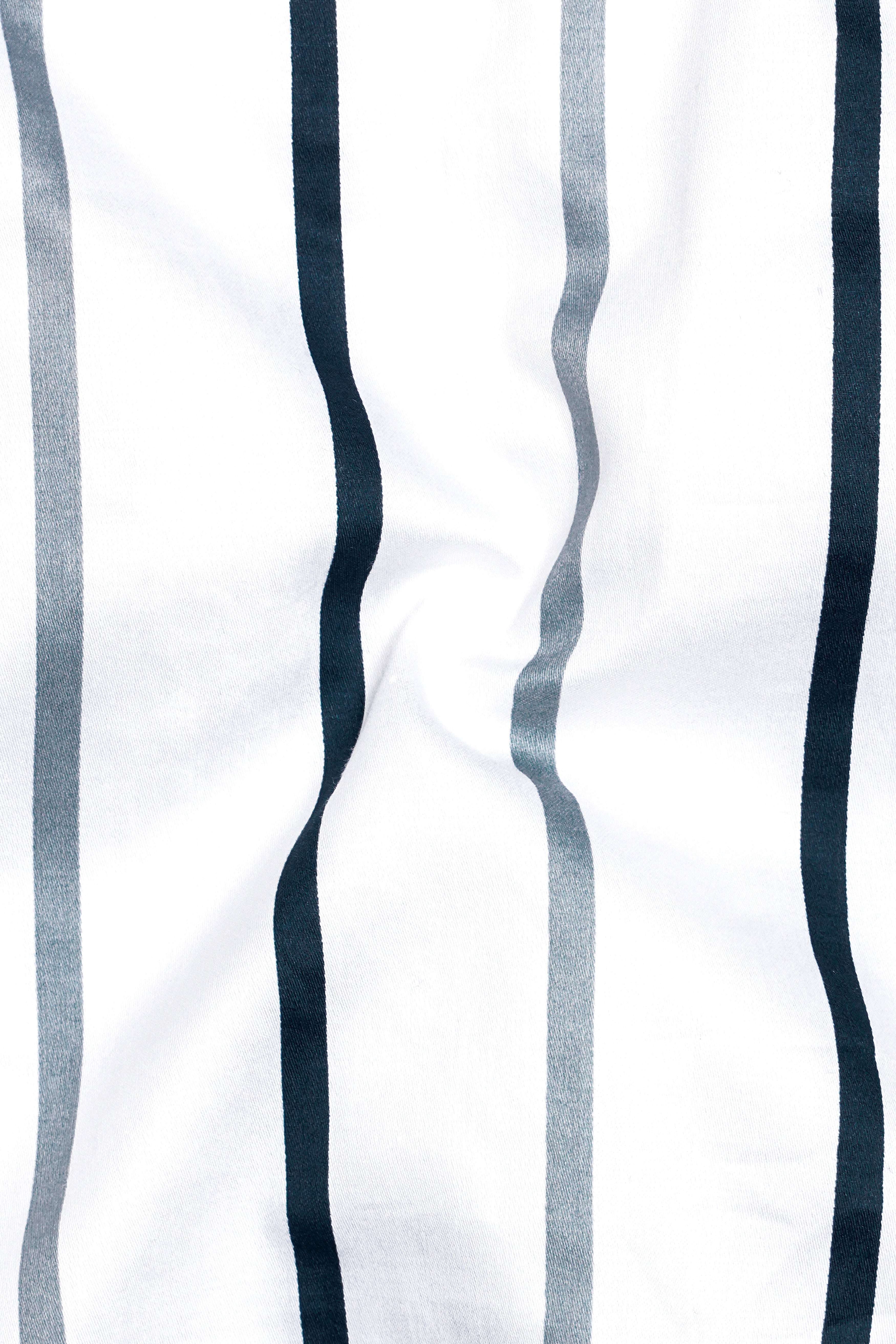 Half White-Striped With Half Clay Creek Green-Floral Printed Premium Cotton Designer Shirt