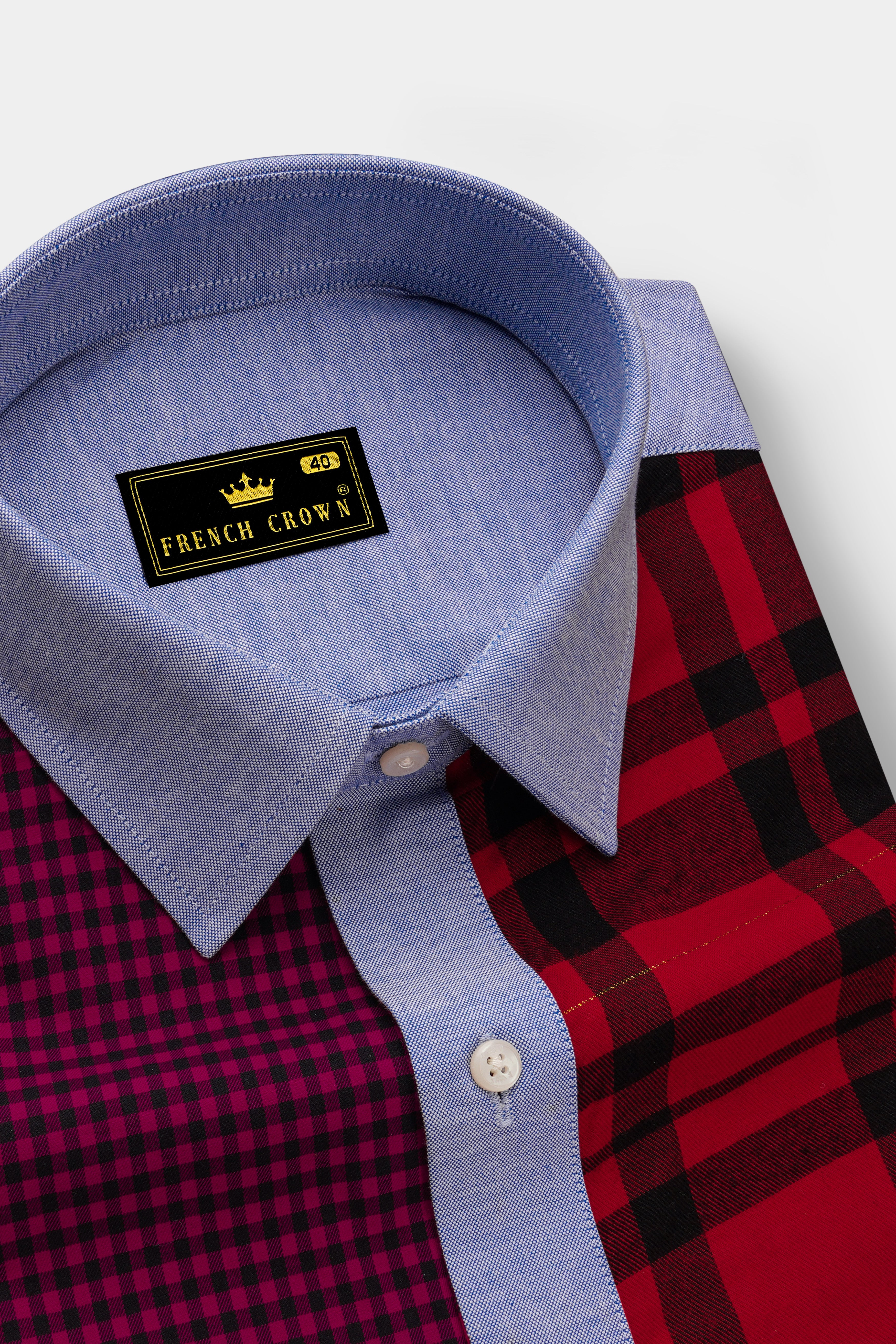 Vivid Red Twill Checkered Premium Cotton Designer Shirt