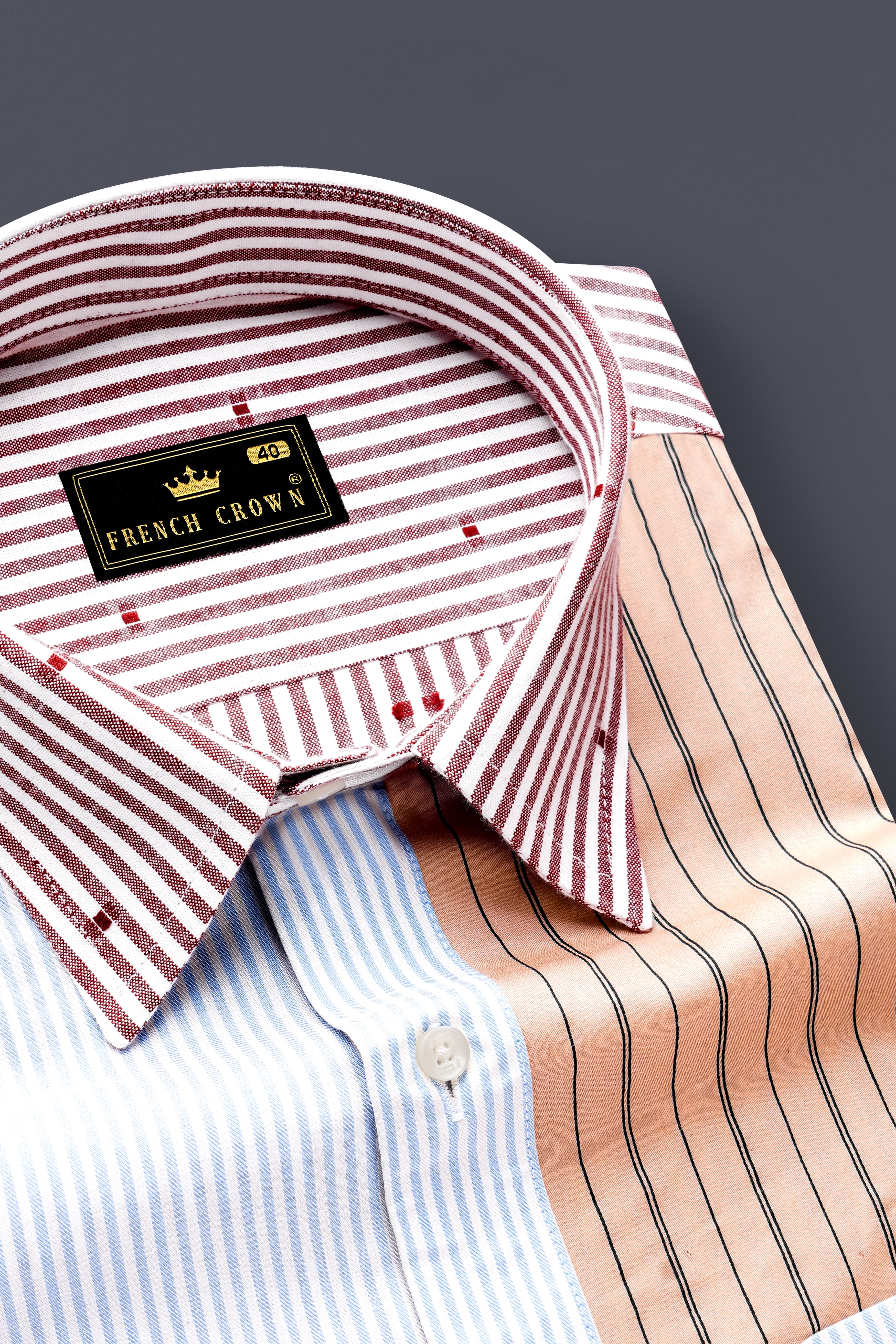 Jet Stream Blue and Tacao Brown Striped Super Soft Premium Cotton Designer Shirt