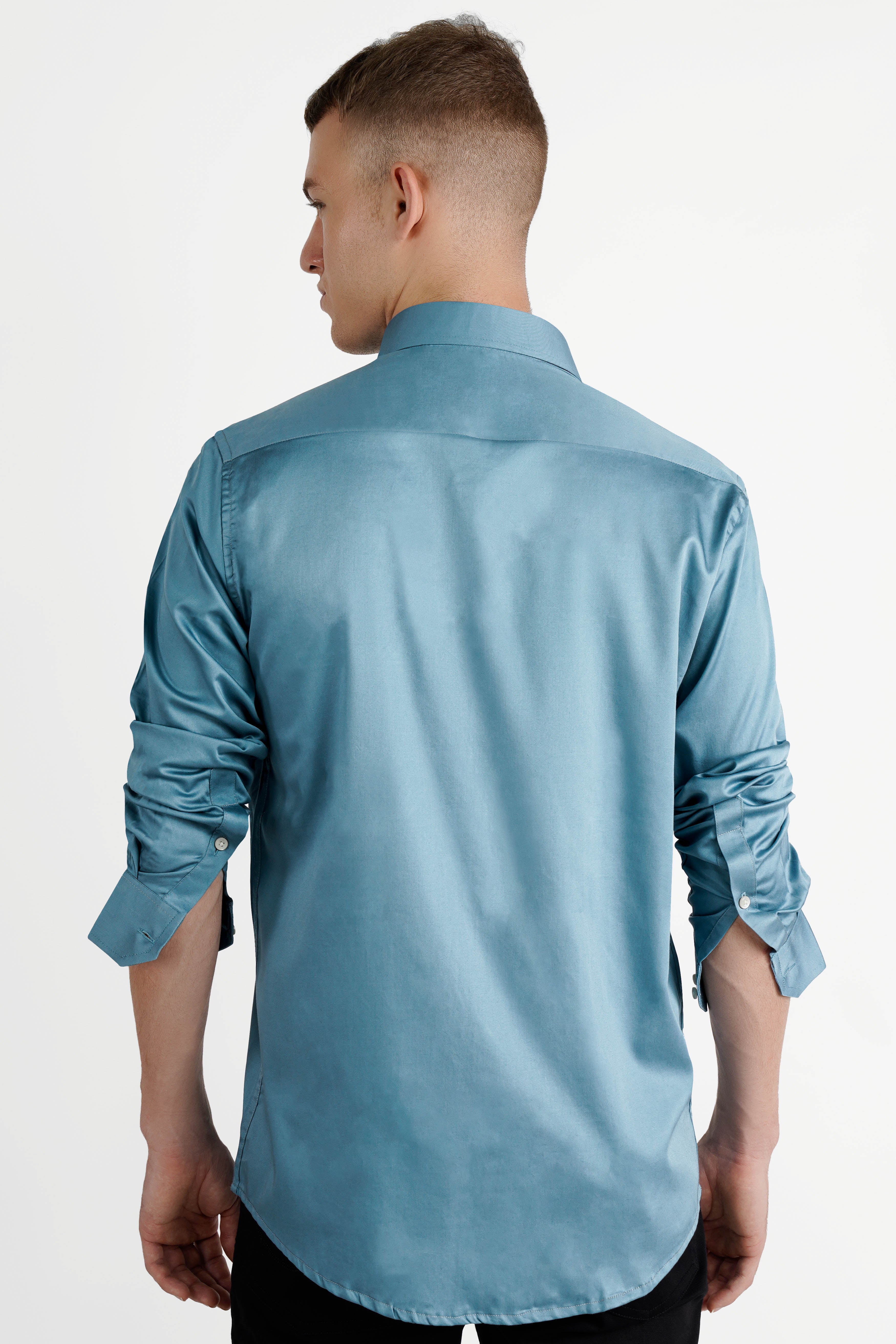 Bluish Cyan Blue Super Soft Premium Cotton Shirt