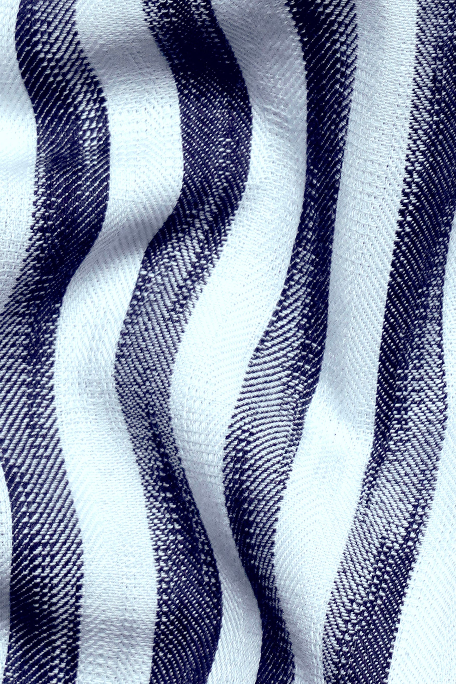 7swords-Ziggurat Blue and Ebony Clay Blue Striped Premium Cotton Shirt