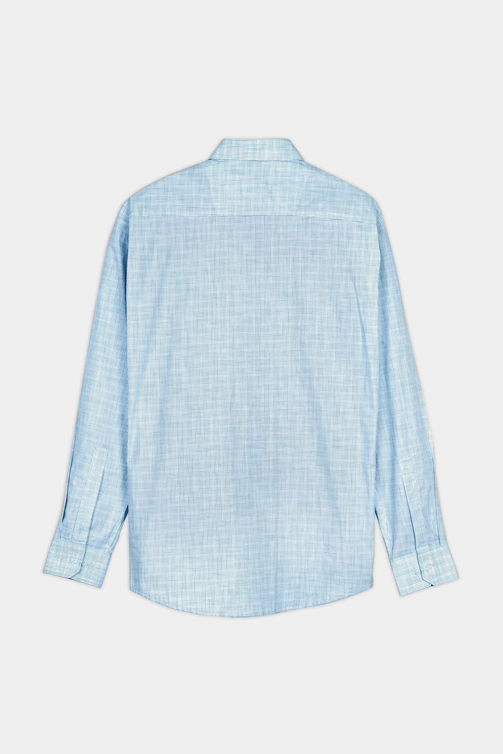 7swords-Spindle Blue and White Checkered Premium Cotton Shirt