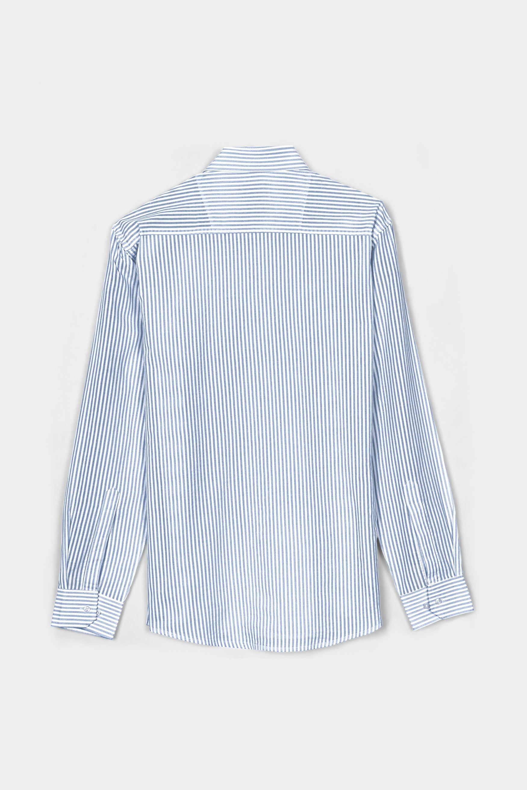 7swords-Perano Blue and White Striped Premium Cotton Shirt