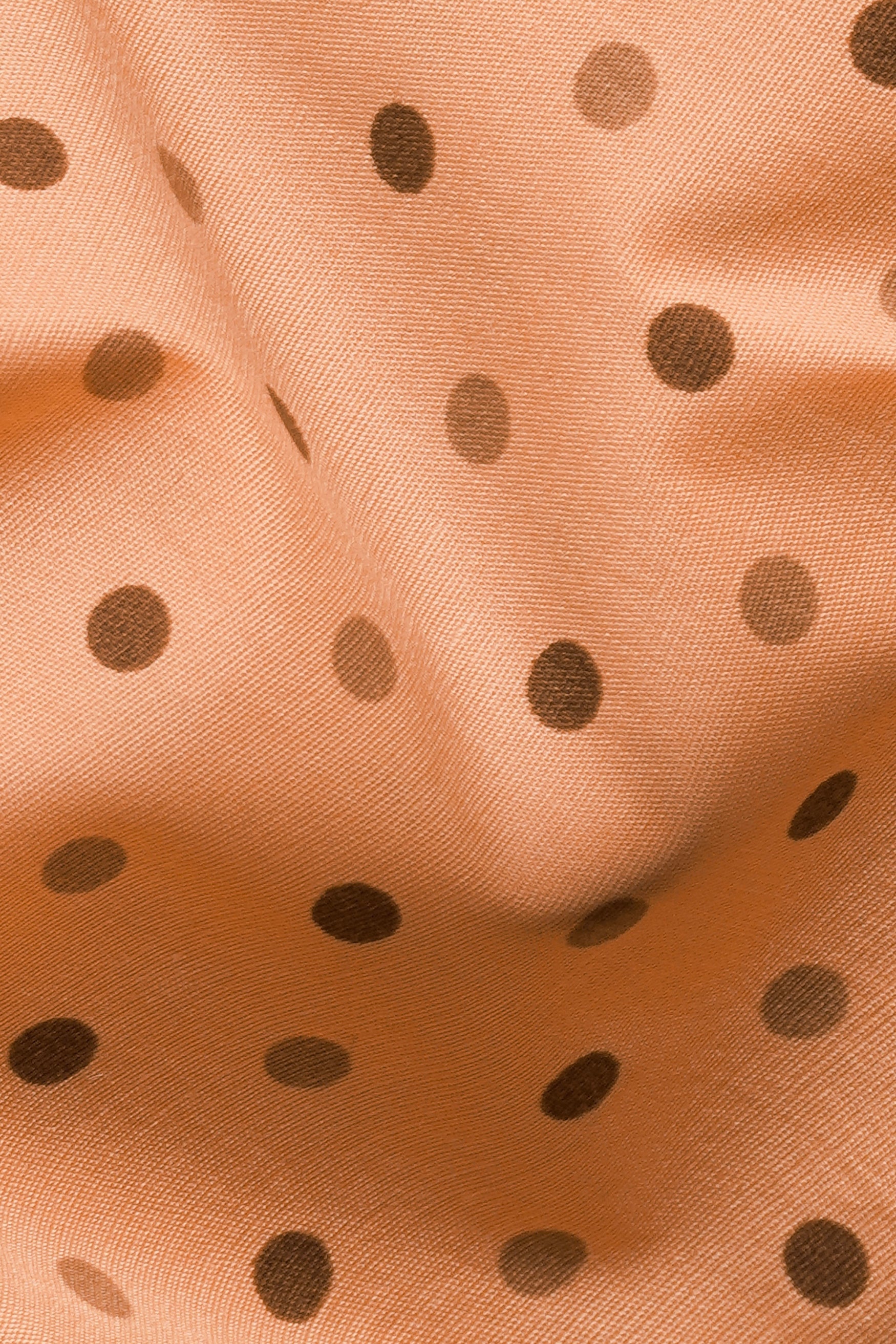 7swords-Apricot Brown with Sepia Brown Dotted Premium Cotton Shirt