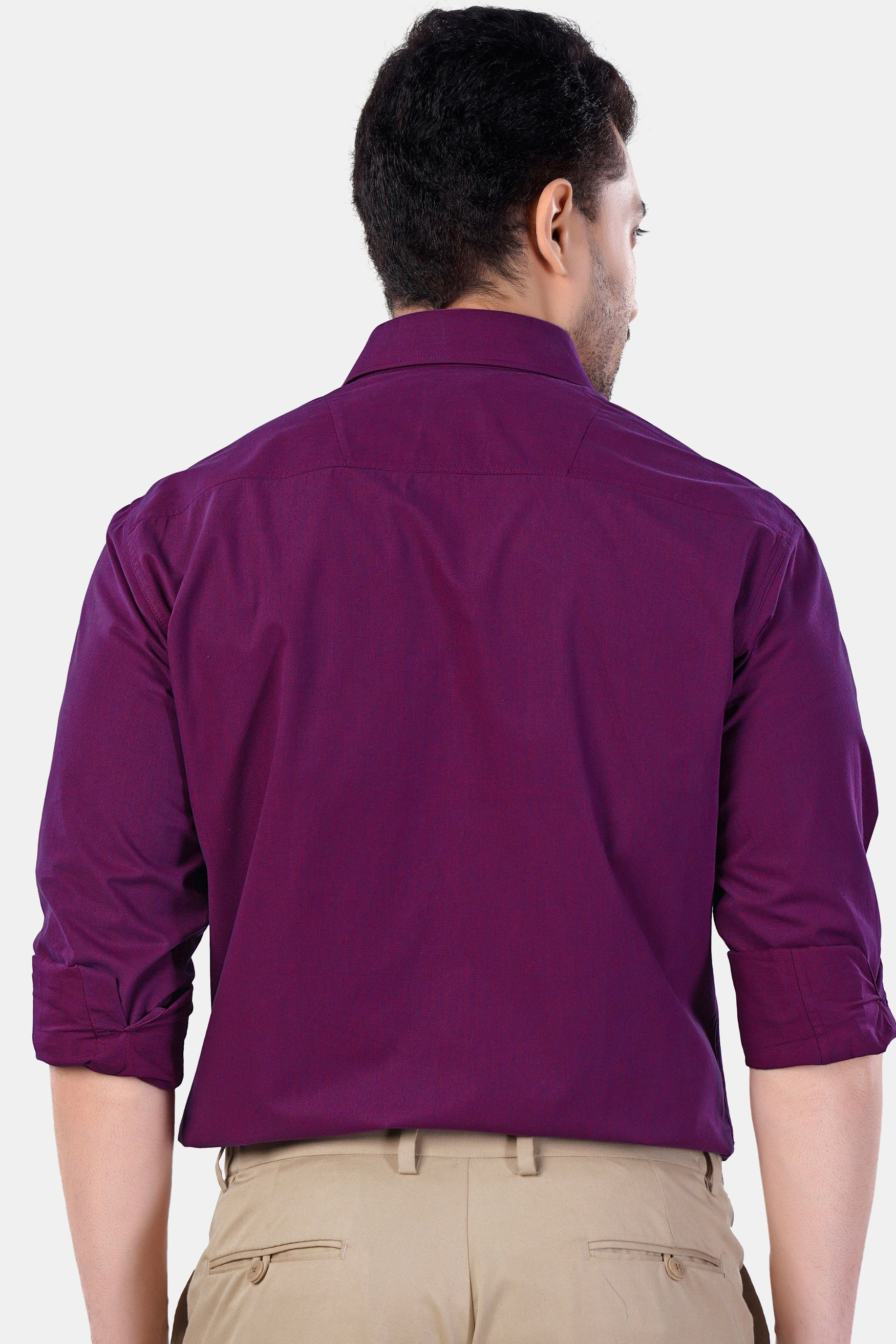 7swords-Pansy Purple Premium Cotton Shirt