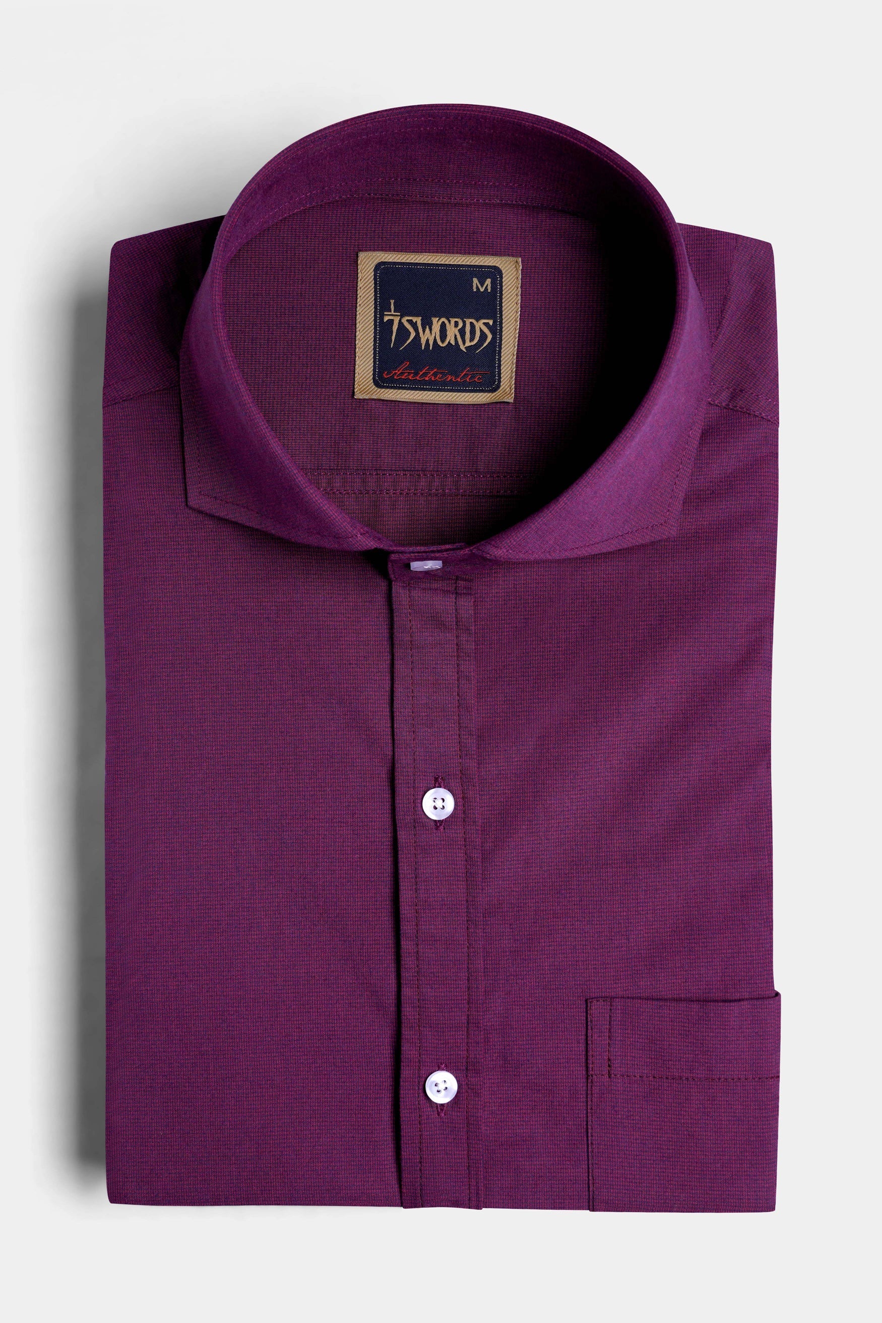 7swords-Pansy Purple Premium Cotton Shirt