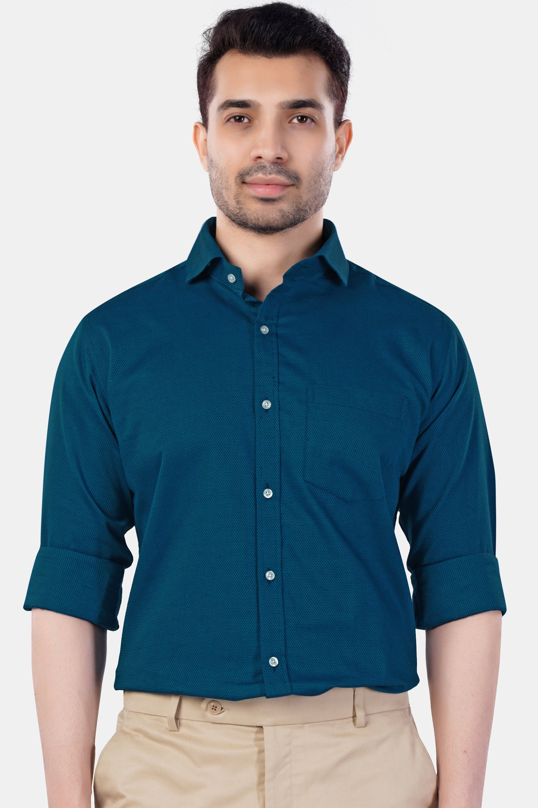 7swords-Daintree Blue Premium Cotton Shirt