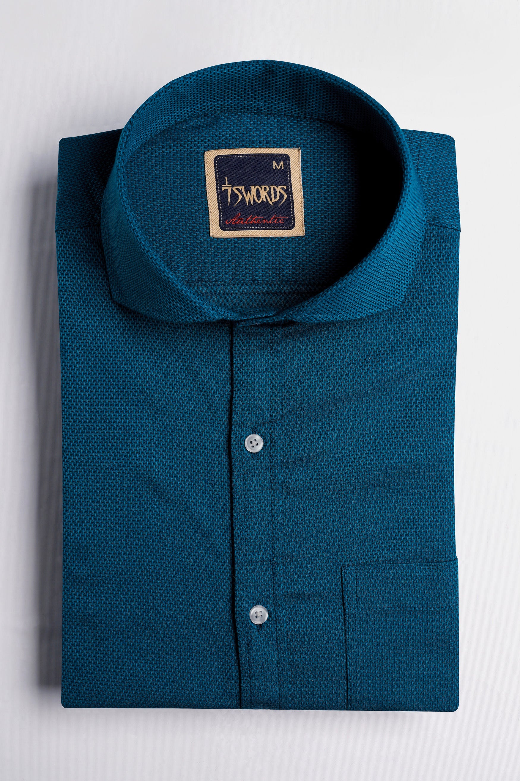 7swords-Daintree Blue Premium Cotton Shirt