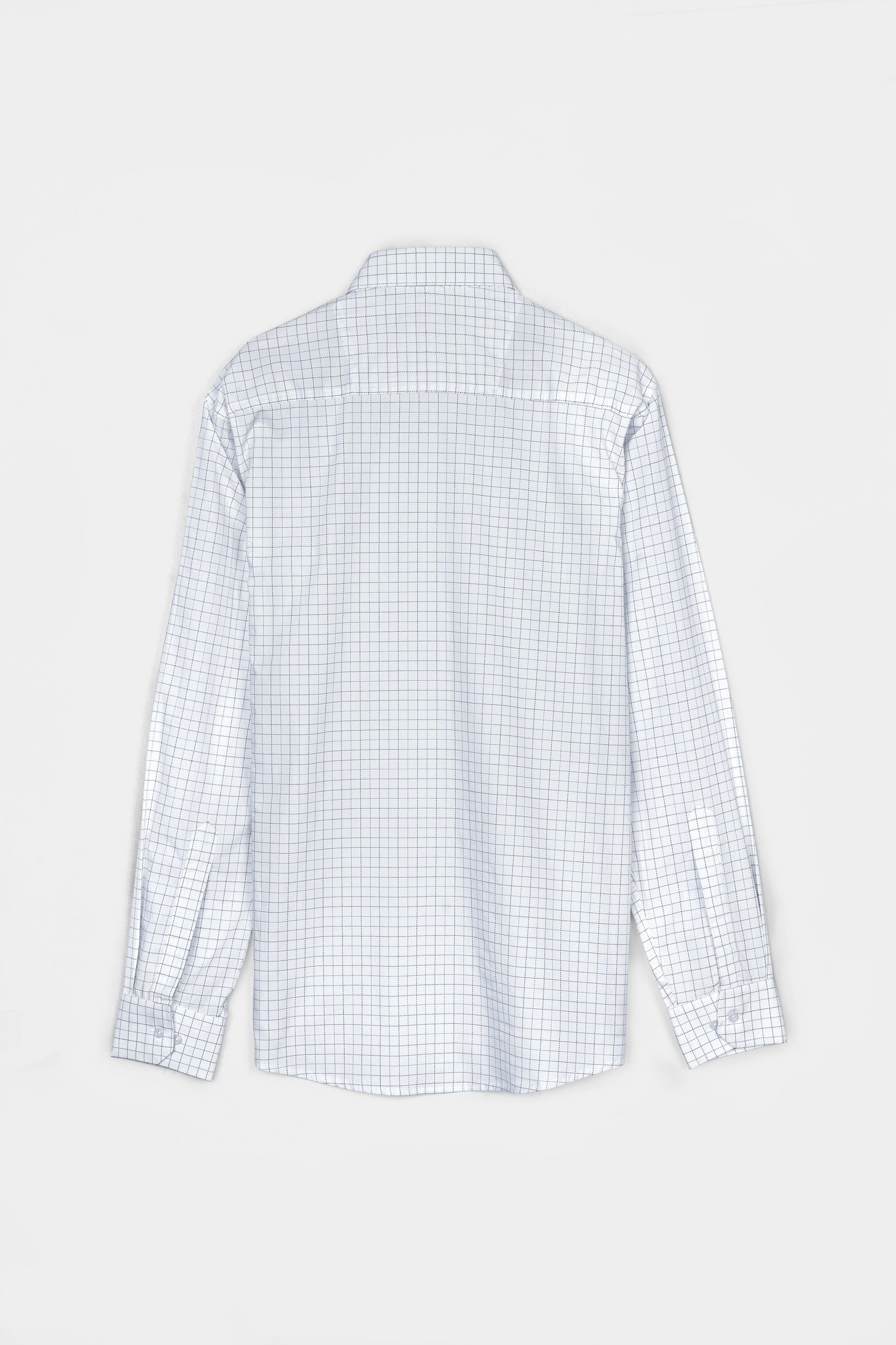 7swords-Bright White with Camelot Maroon and Mantique Blue Checkered Premium Cotton Shirt