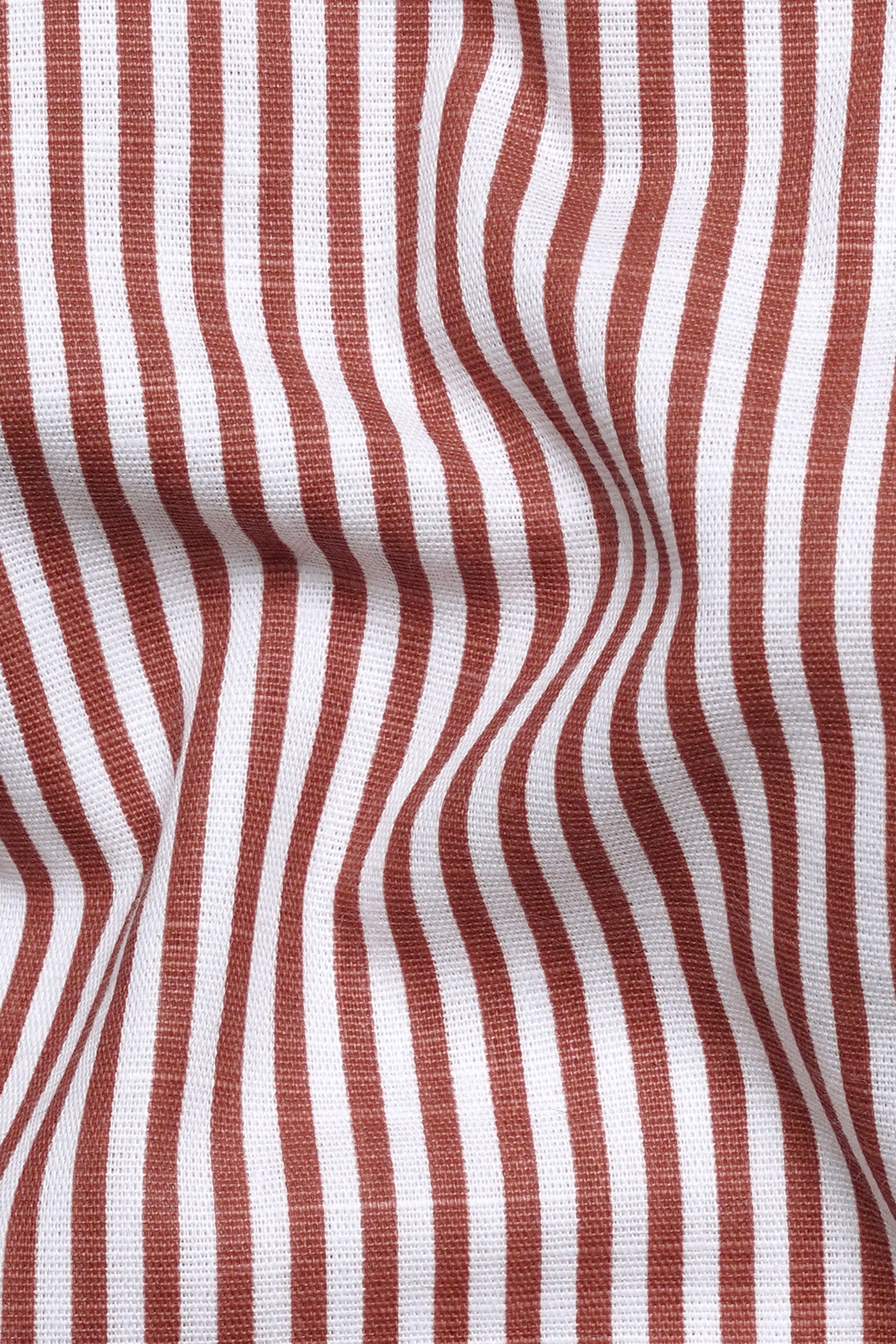 7swords-Blush Brown and Bright White Striped Premium Cotton Shirt