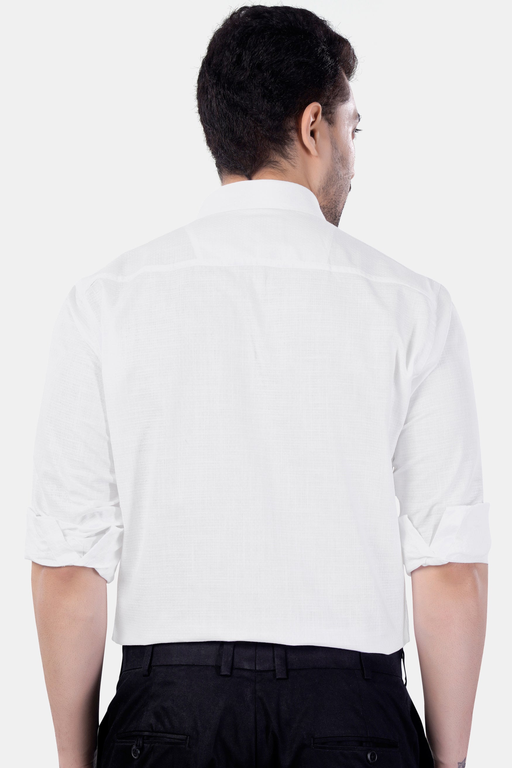 7swords-Bright White Premium Cotton Shirt