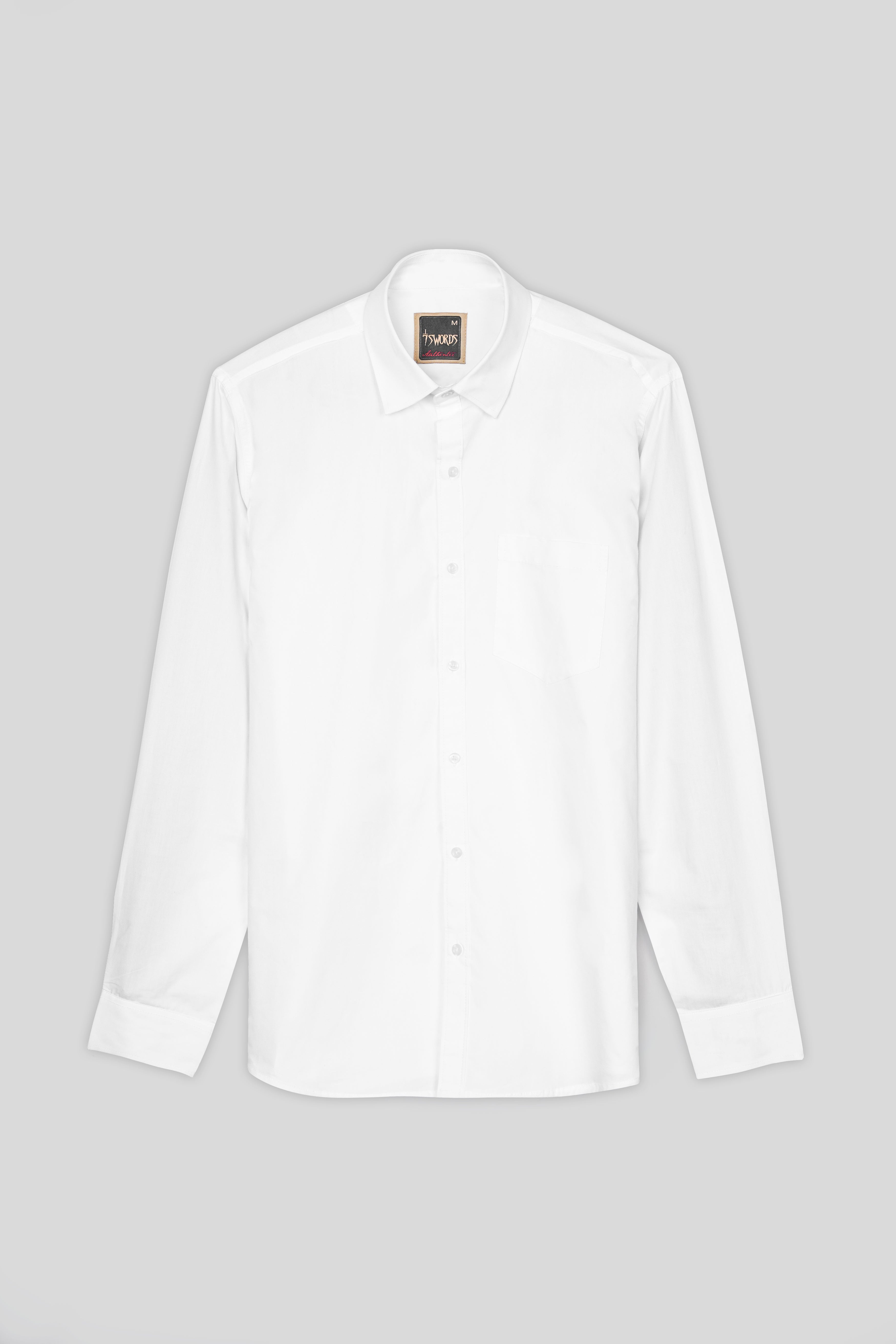 7swords-Bright White Premium Cotton Shirt