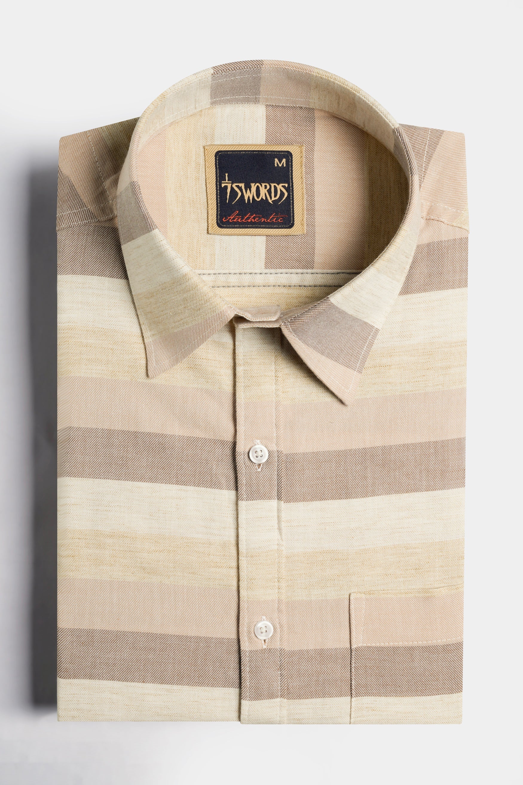 7swords-Rodeo Brown and Sorrel Brown Multicolour Premium Cotton Shirt